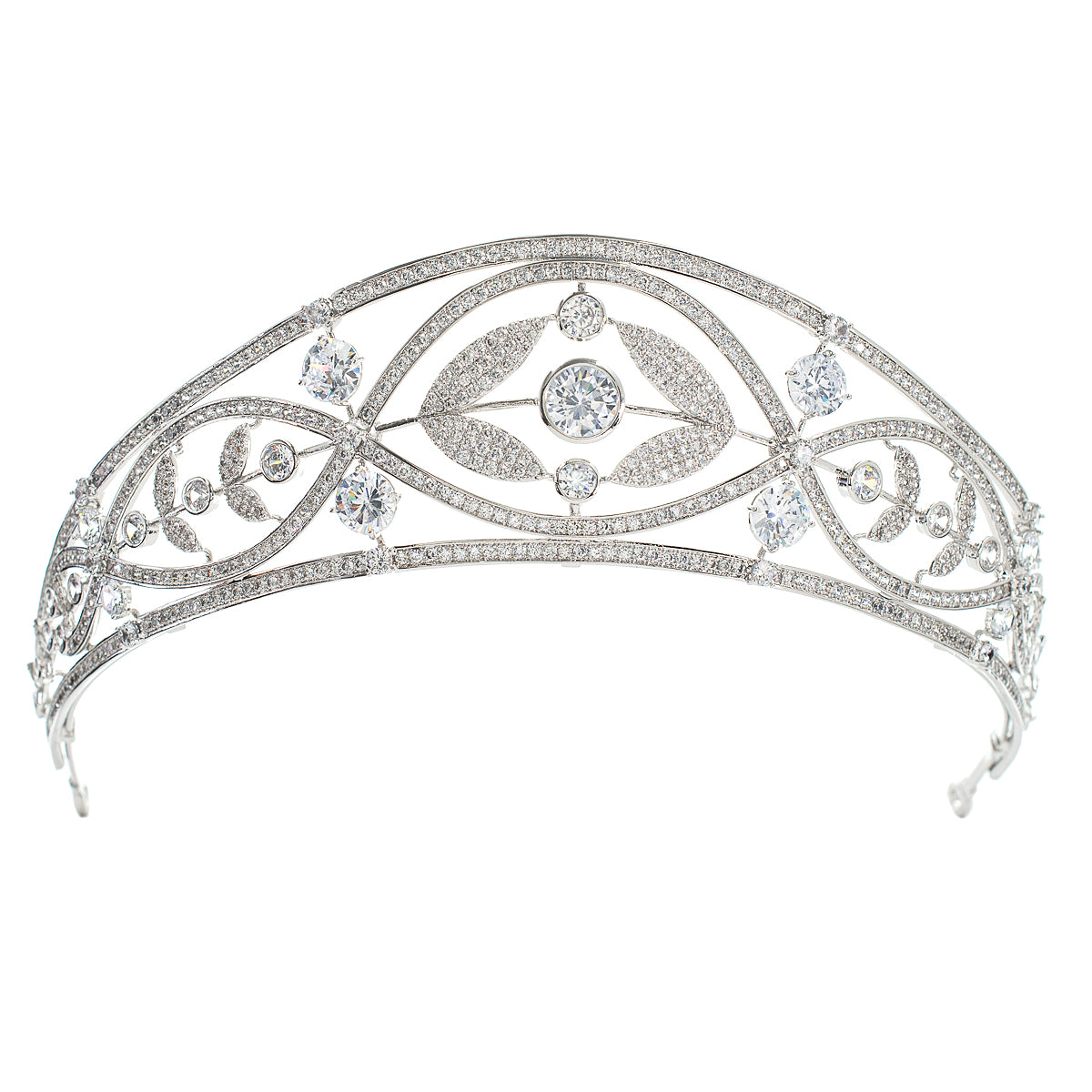 Elegant Cubic Zirconia Wedding Tiara Crown for Brides - Royal Crystal Bridal Diadem CH10332 | Perfect for Weddings, Prom, Pageants & Special Occasions