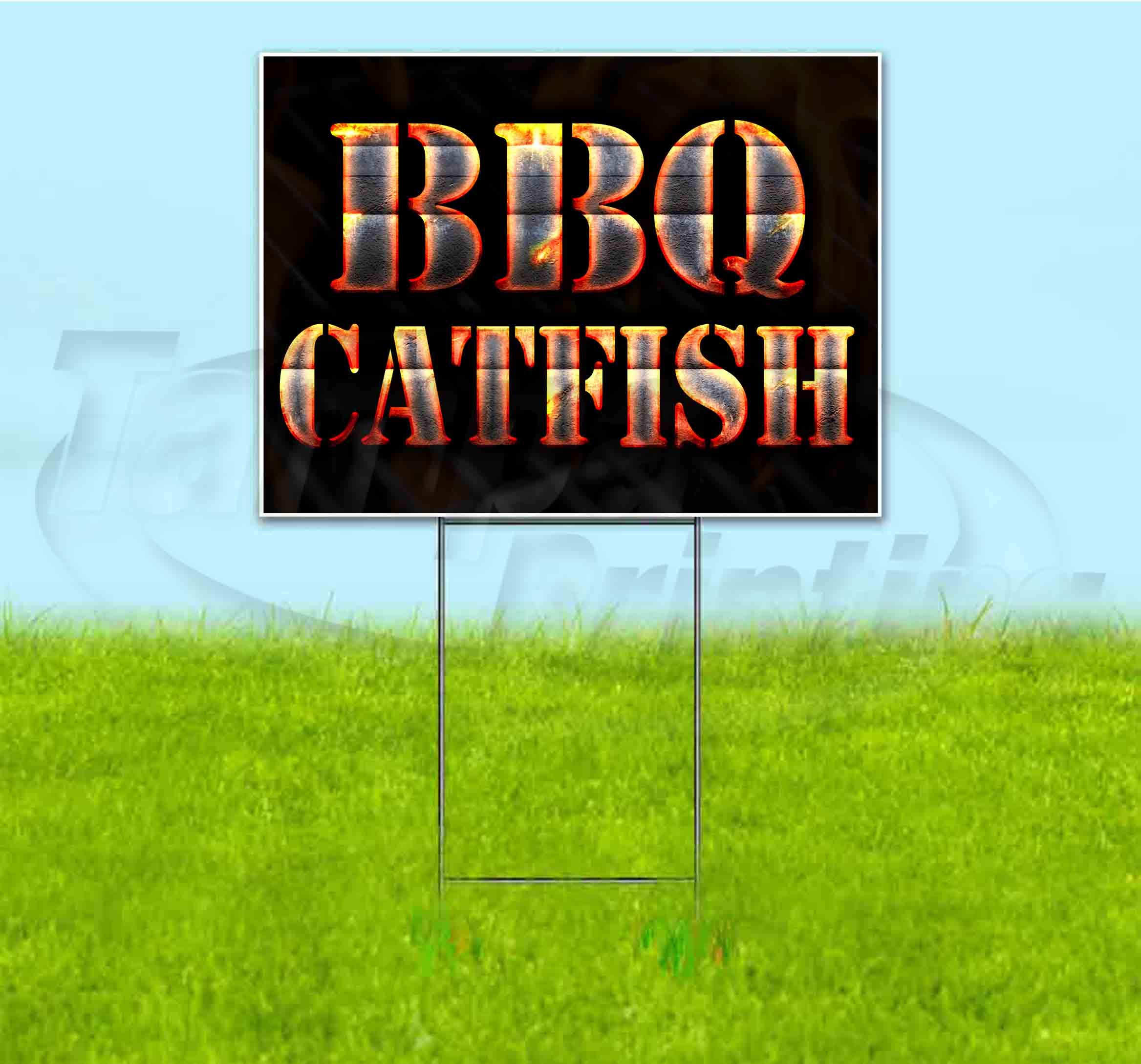 BBQ Catfish Yard Sign - 18