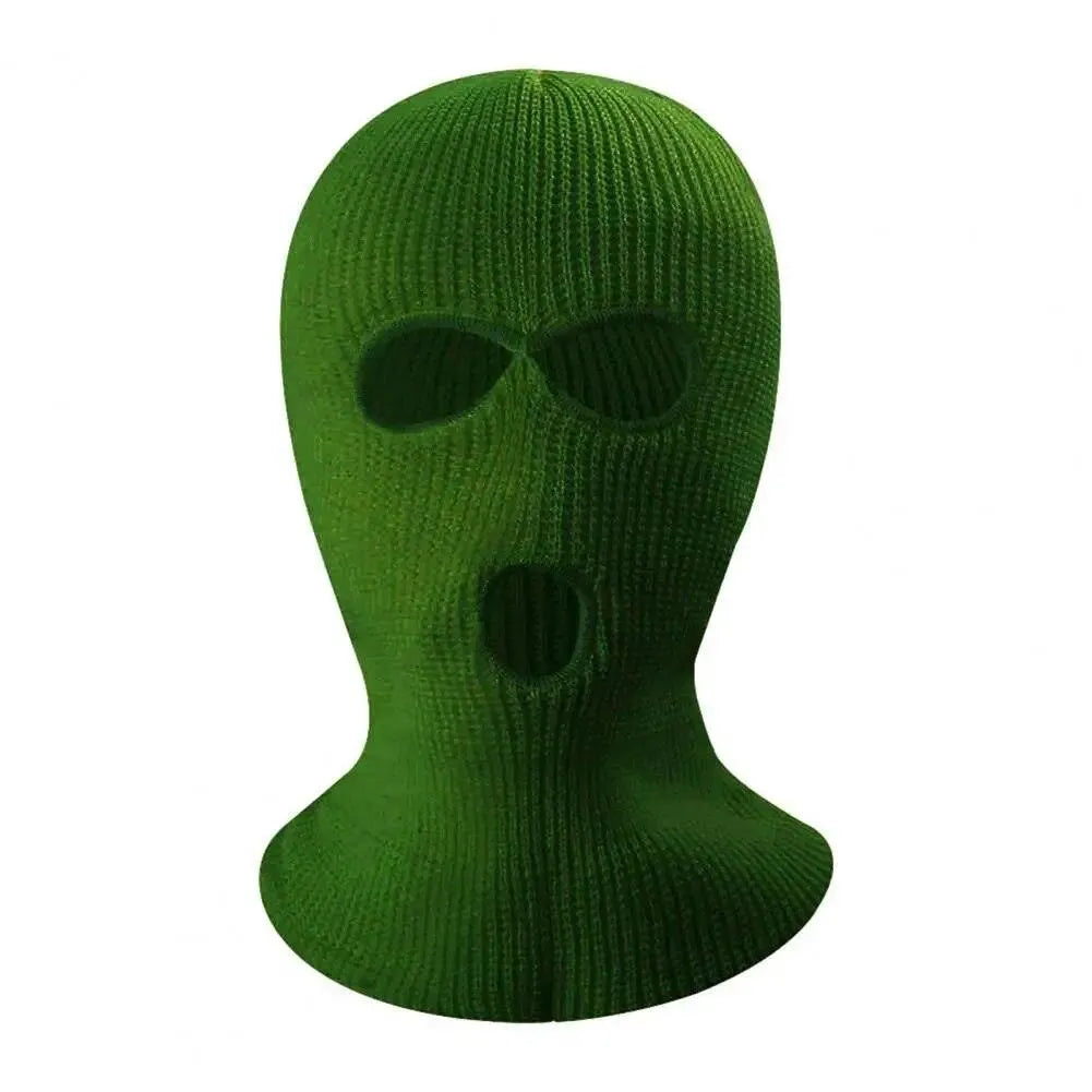 3 Hole Knit Ski Mask Balaclava - Winter Full Face Cover with Heart Embroidery - Thermal Neck Warmer for Cycling, Skiing & Outdoor Activities - Y2K Fashion Face Mask for Cold Weather Protection