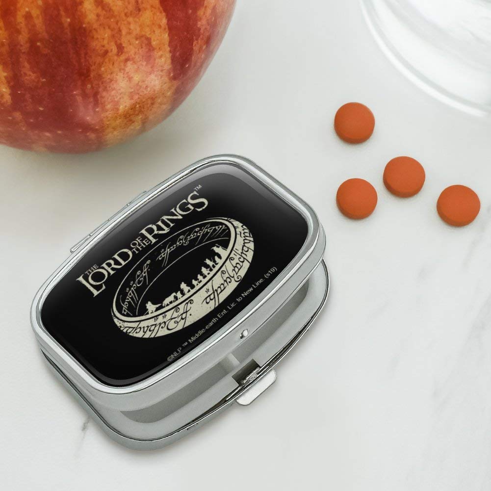 The Lord of The Rings Journey Rectangle Pill Case & Trinket Box - Perfect for Travel, Medication Storage, and Collectible Gift for LOTR Fans