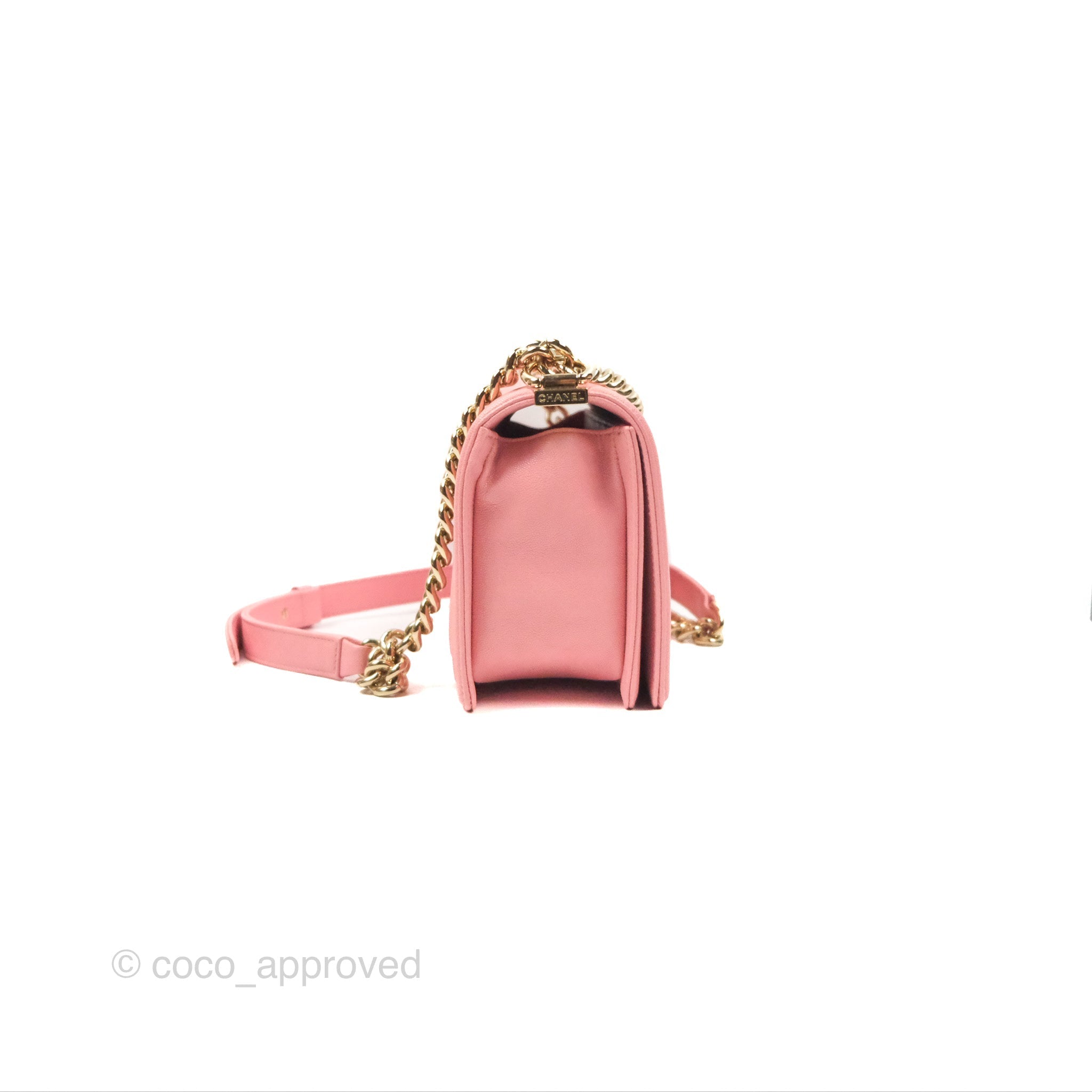 Chanel Boy Chevron Medium Flap Bag in Pink Caviar Leather with Gold Hardware - Perfect for Evening Events & Luxury Fashion Accessories
