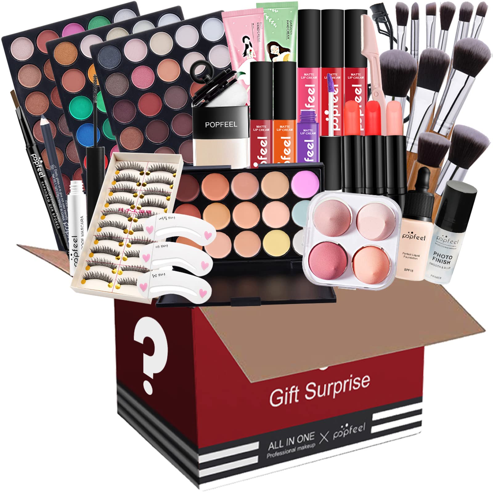 All-in-One Makeup Gift Set for Women - Complete Cosmetic Kit with Makeup Bag, Lipgloss, Lipstick, Concealer, Blush, Foundation, Face Powder & Eyeshadow Palette | Perfect for Travel, Bridal Makeup & Everyday Beauty Routine (#5)