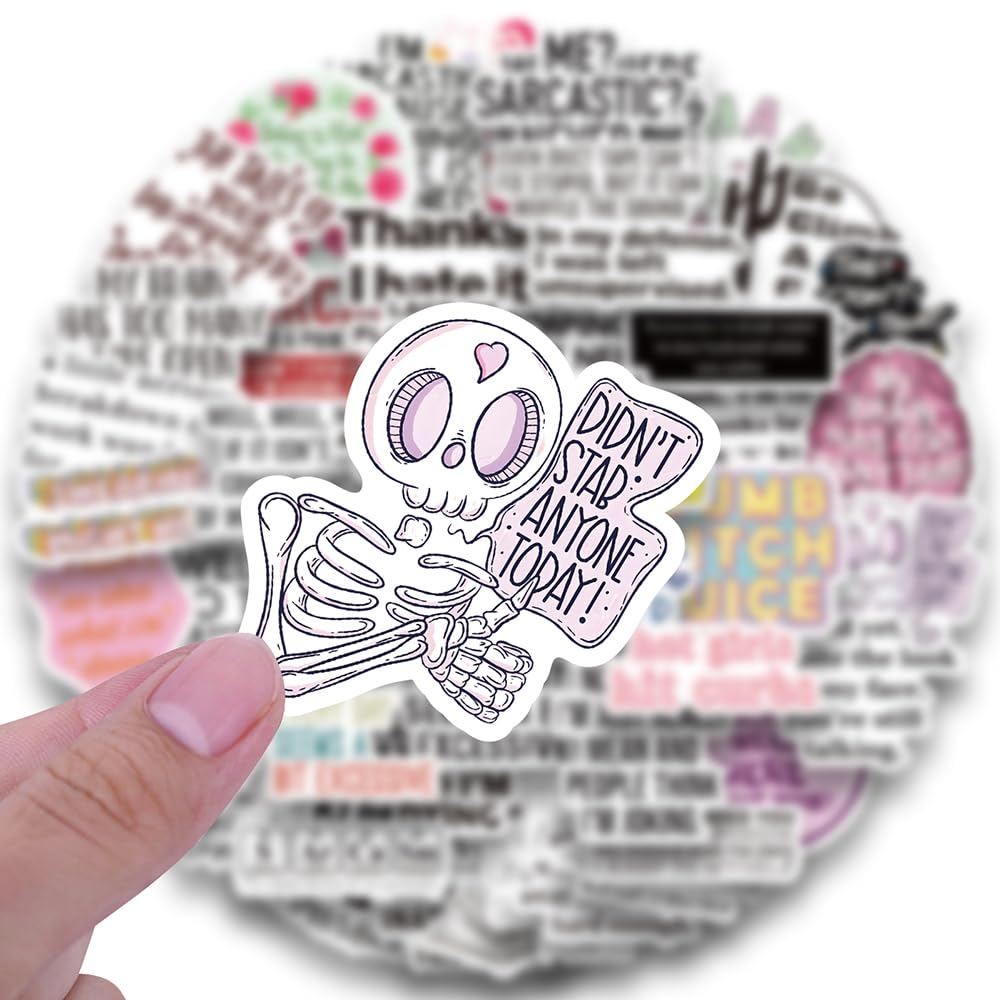 60 PCS Funny Sarcastic Stickers for Adults - Snarky Humorous Quote Decals for Water Bottles, Laptops, Phones, Hard Hats & Bumpers - Perfect Gifts for Coworkers & Friends - Great for Office Pranks, DIY Projects & Personalizing Belongings