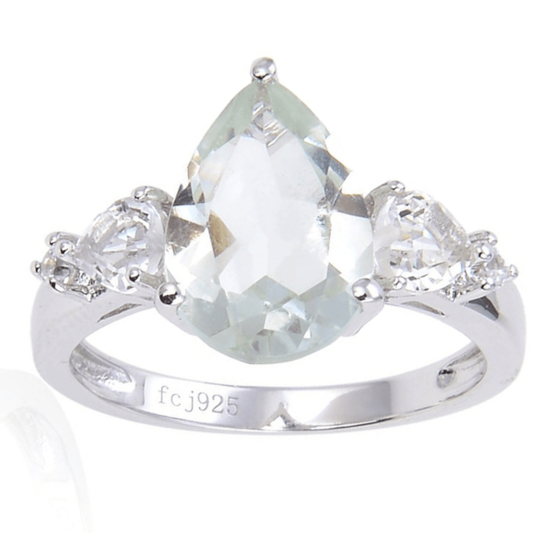 Green Amethyst Teardrop Ring - Elegant Gemstone Jewelry for Women | Perfect for Weddings, Parties & Everyday Wear