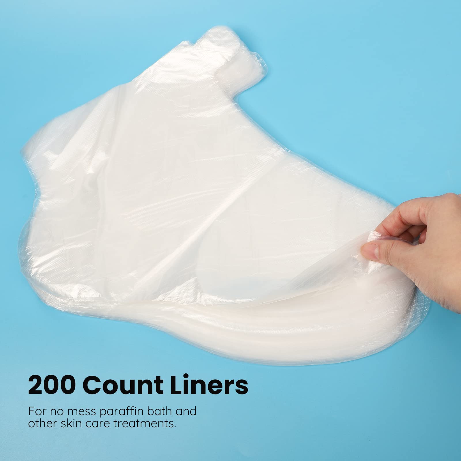 Segbeauty 200pcs Extra Large Thick Paraffin Wax Liners for Feet - Premium Plastic Paraffin Therapy Socks & Spa Bootie Covers - Fits Most Paraffin Wax Machines (Perfect for At-Home Spa Treatments, Pedicures & Foot Pain Relief)