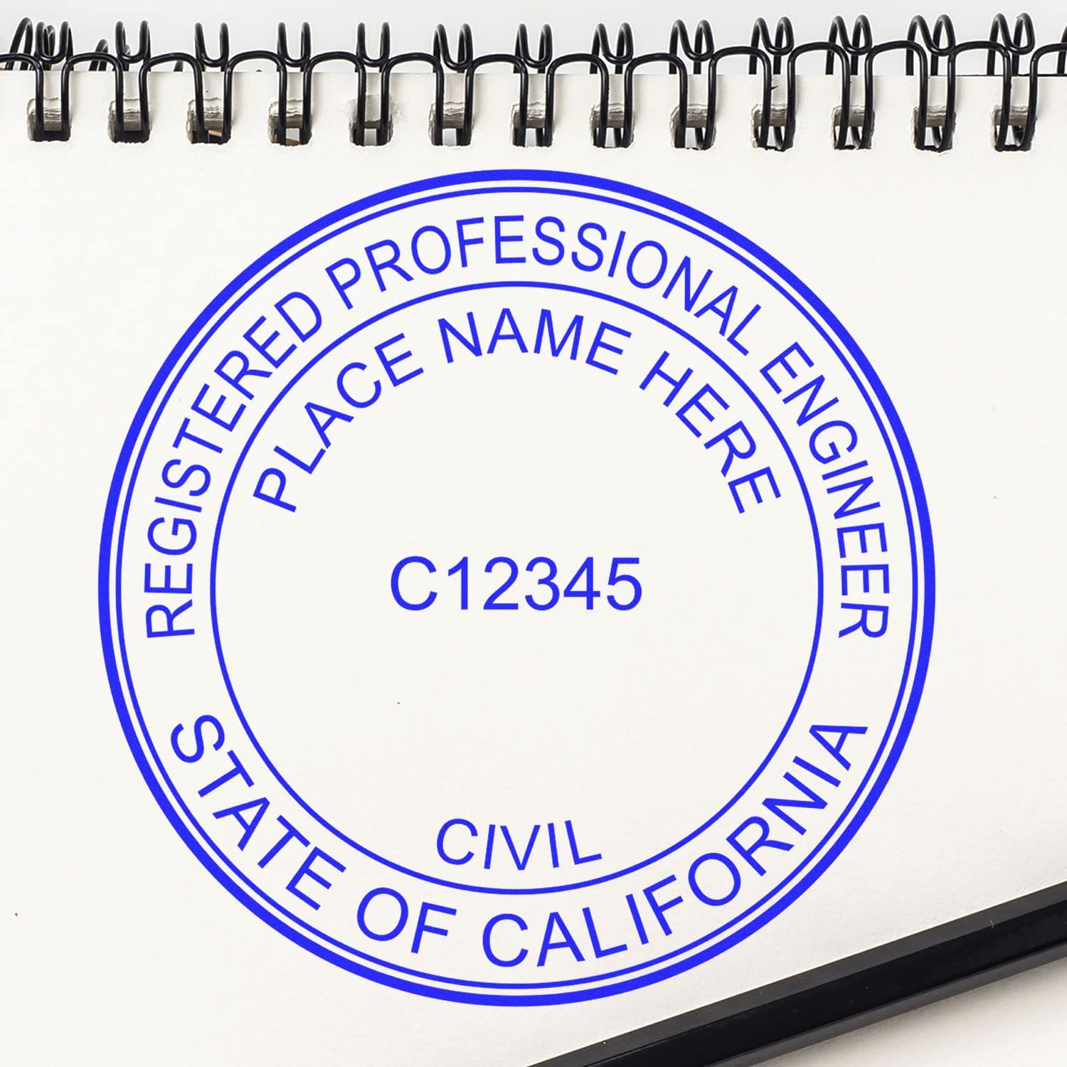 Premium Wood Handle California PE Seal Stamp, 1-5/8