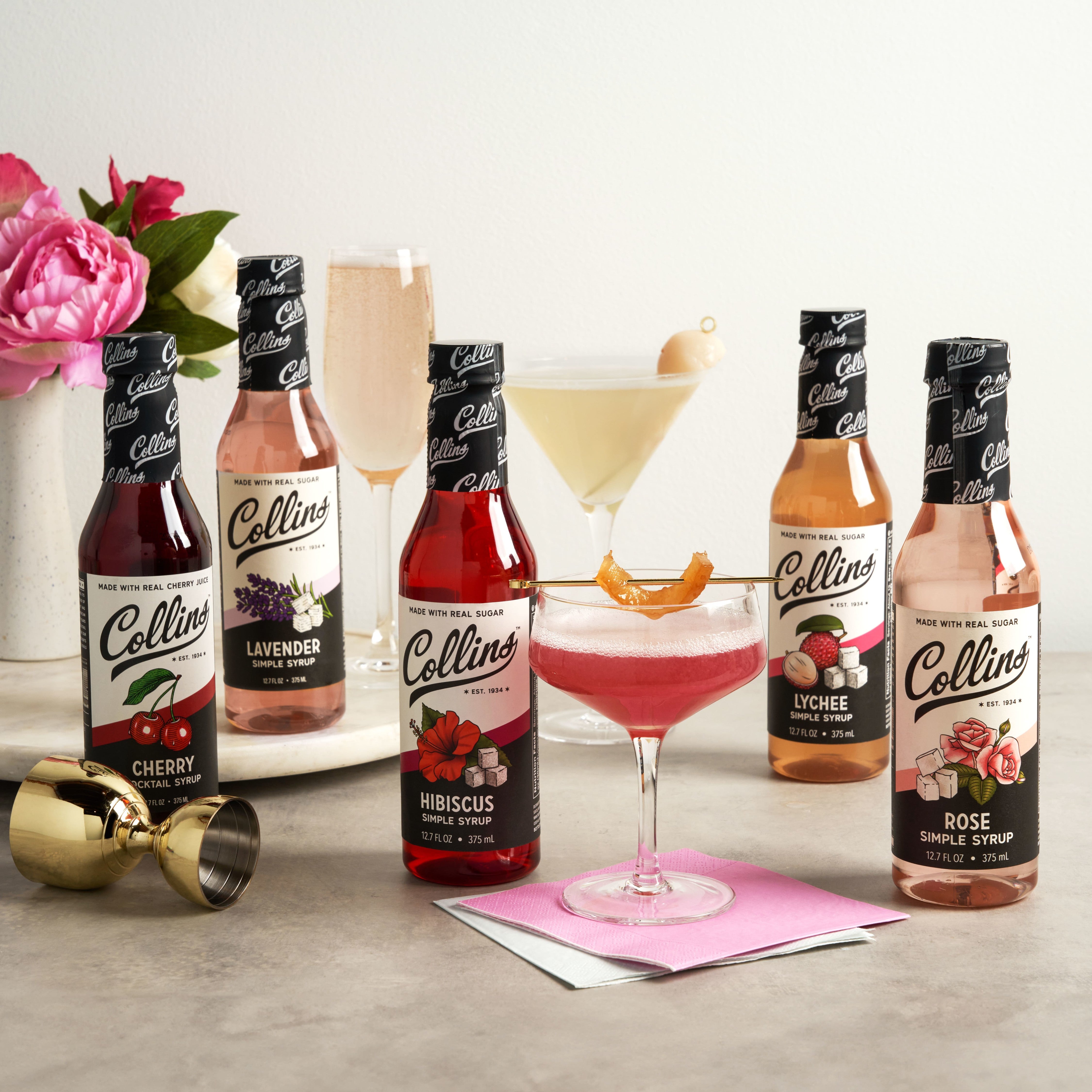 Premium Cherry Cocktail Syrup - 12.7 oz Bottle for Cocktails, Mocktails & Desserts | Sweet Cherry Flavor for Drinks, Baking & Ice Cream Topping