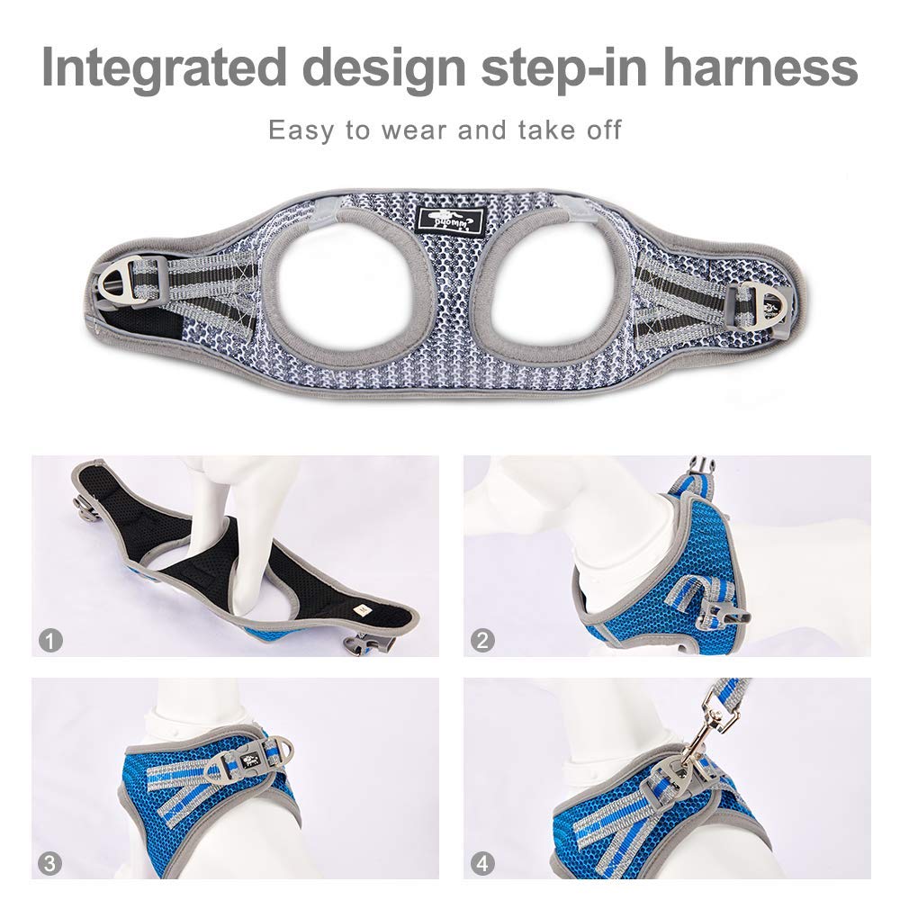 Escape-Proof Adjustable Reflective Dog & Cat Harness with Leash - Soft Mesh Comfort Fit for Small & Medium Pets - No Pull No Choke Design (Grey, Medium) - Perfect for Walking, Training & Outdoor Adventures