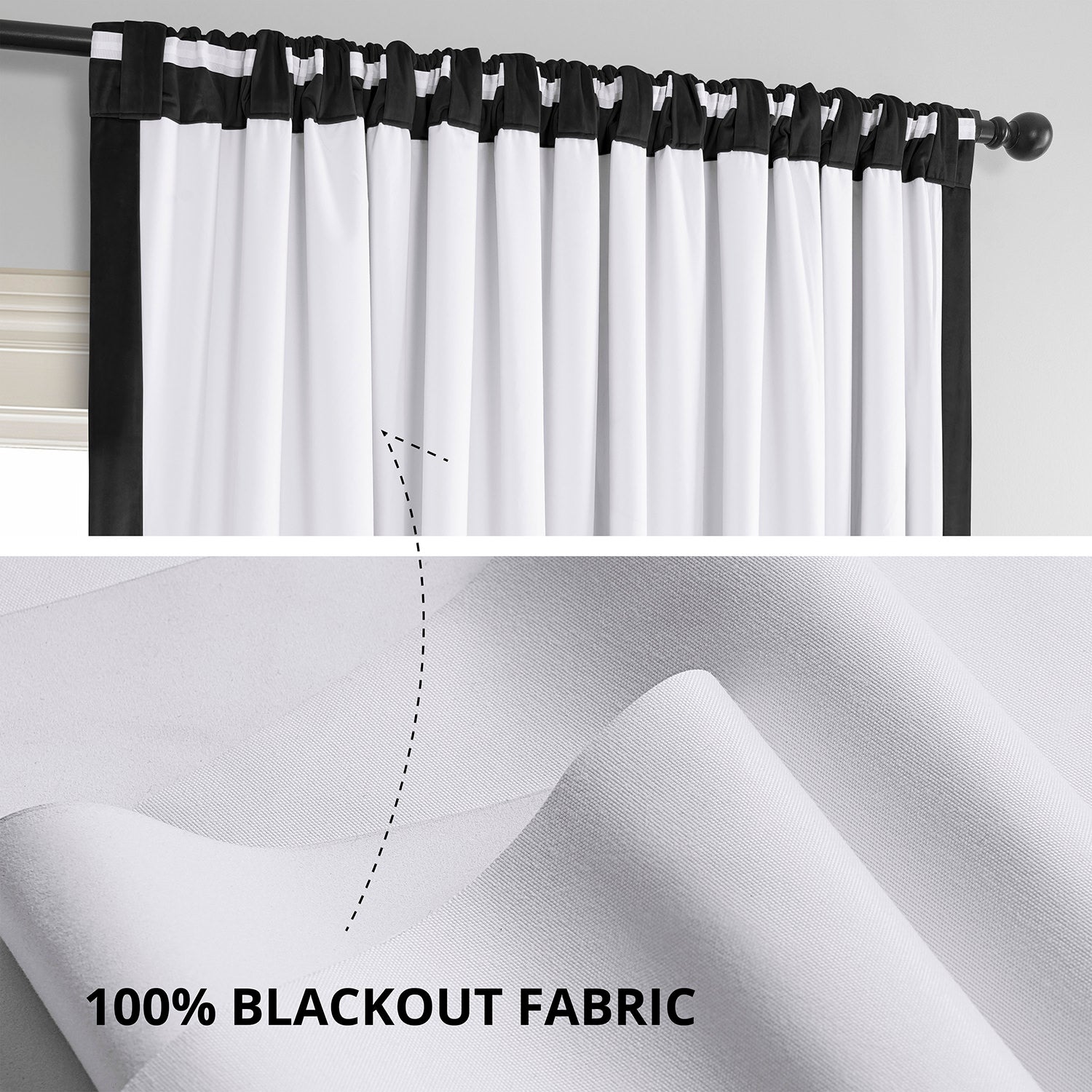 Black Signature Extra Wide Velvet Blackout Curtains for Bedroom & Living Room - Noise Reducing, Thermal Insulated Window Drapes for Better Sleep and Privacy