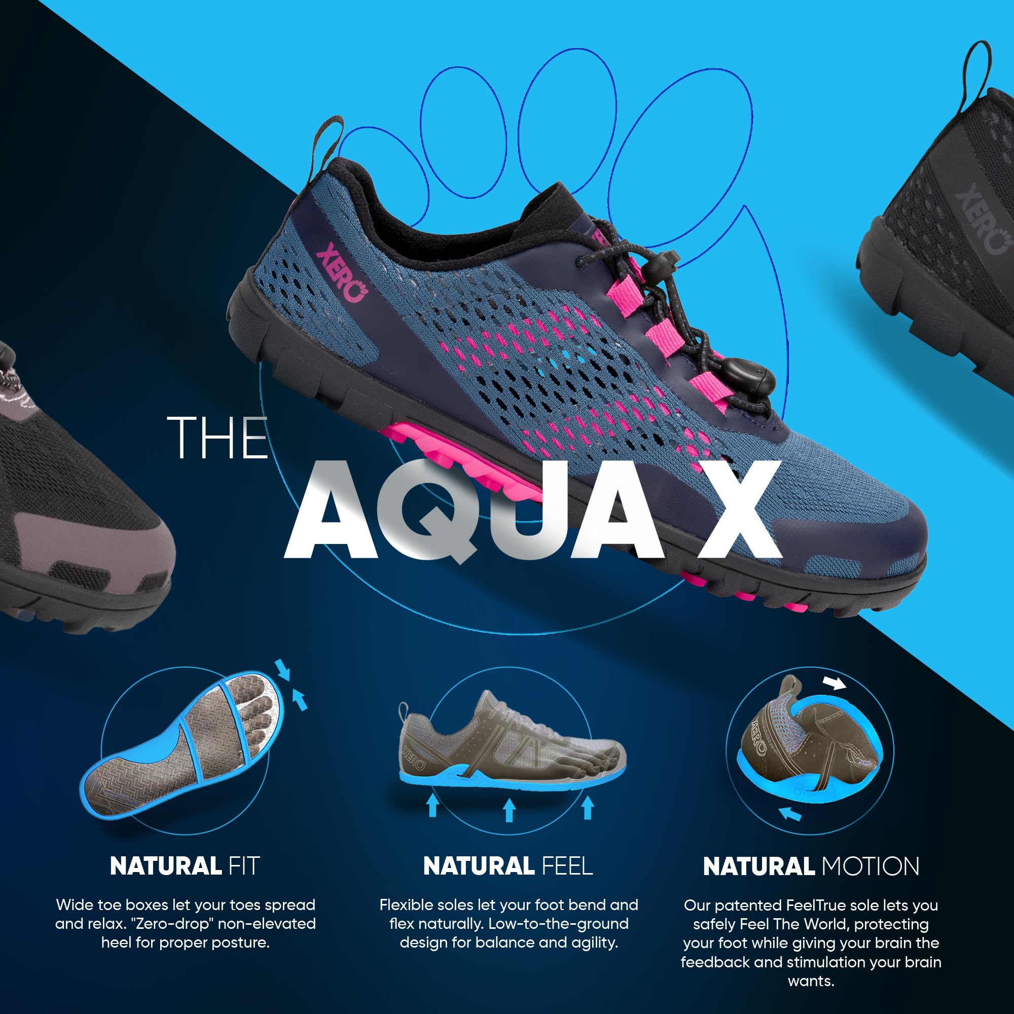 Xero Shoes Barefoot Water Shoes for Women - Aqua X Sport Minimalist Water Shoes with Wide Toe Box & Zero Drop Heel | Perfect for Beach, Hiking, Running, Swimming & Water Sports