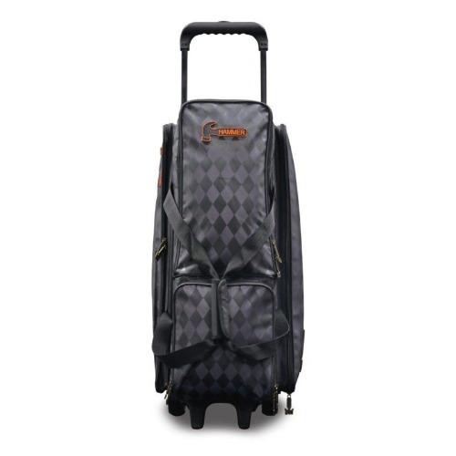 Premium Deluxe Checkered Diamond 3 Ball Triple Roller Bowling Bag - Heavy Duty Bowling Equipment for Men & Women - Perfect for League Play, Tournaments & Practice Sessions