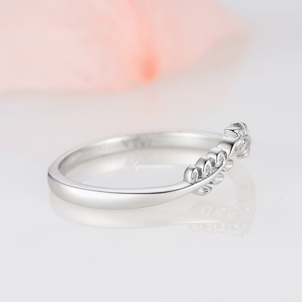 Elegant Filigree Leaf Wedding Band Ring - Sterling Silver 925 for Women, Bridal, Anniversary & Special Occasions - Perfect Gift for Her