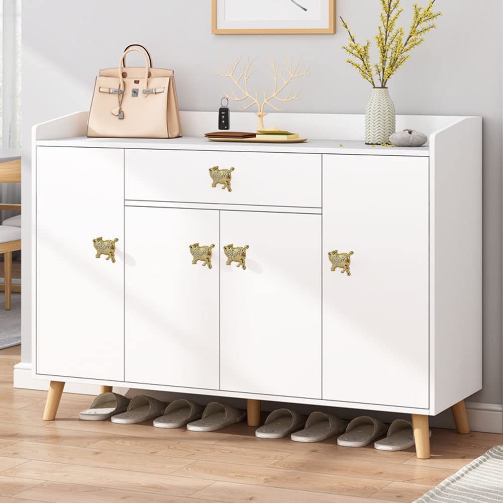 Brandname 3-Pack Cute Pig Knob Handles - Gold Cabinet Pulls for Wardrobes, Closets, Dressers, Bedside Tables & Kids Room Furniture - Decorative Animal-Shaped Drawer Handles for Kitchen, Bedroom & Nursery Decor