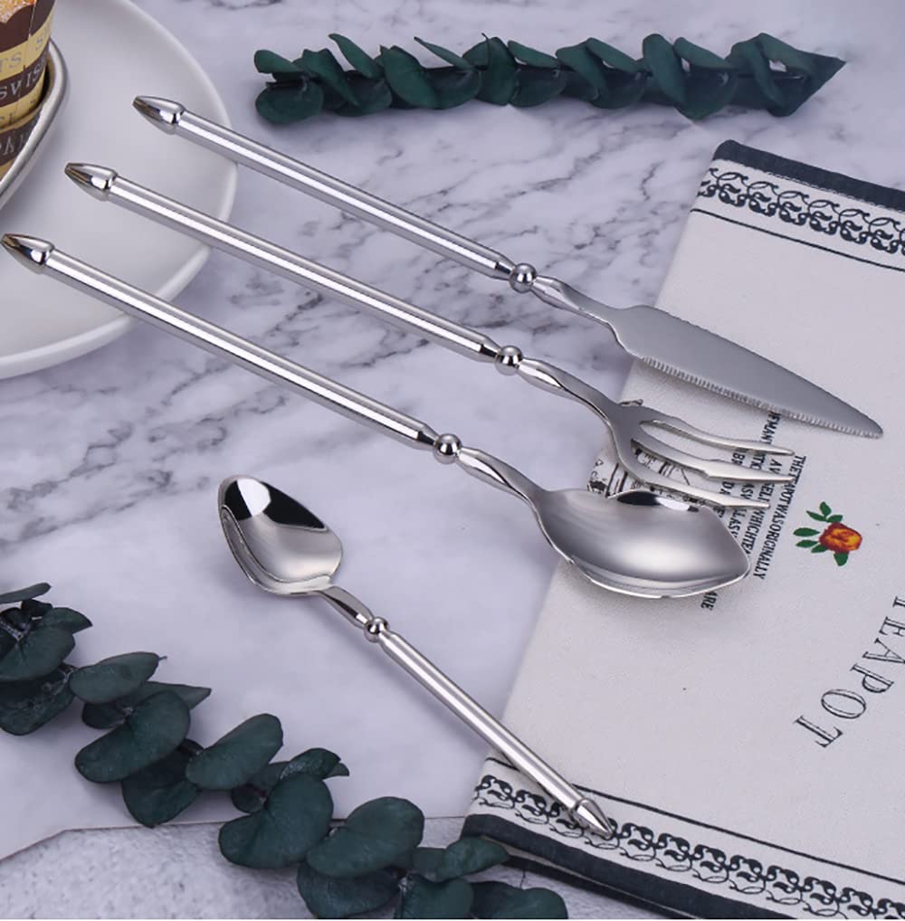 48-Piece Stainless Steel Silverware Set for 12 - Mirror Polished Modern Flatware Set - Durable Dinnerware for Family Gatherings, Restaurants & Daily Dining - TWEE