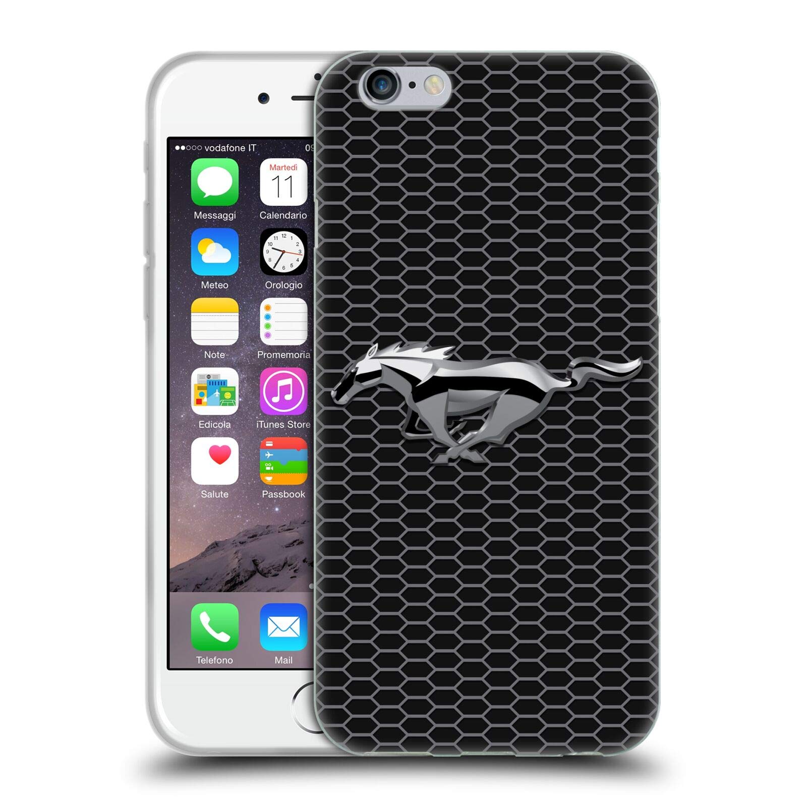 Officially Licensed Ford Mustang Logo Soft Gel Case Compatible with Apple iPhone 6/6s - Durable Phone Cover for Car Enthusiasts & Ford Fans - Perfect for Daily Use, Travel, and Showcasing Your Love for Mustang