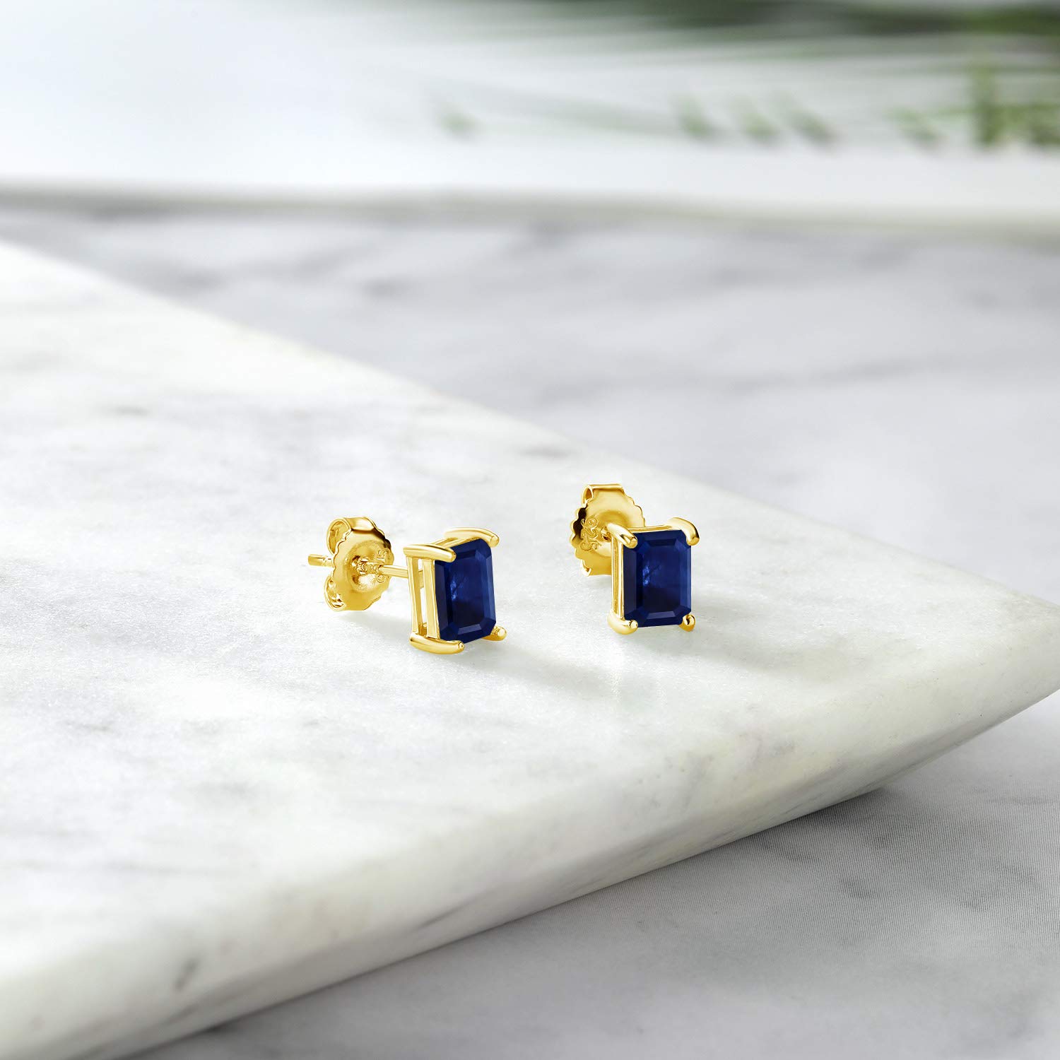 7X5MM Emerald Cut Gemstone Stud Earrings for Women & Men - 925 Sterling Silver Birthstone Jewelry | Perfect Gift for Mom, Wife, Her | Elegant Everyday Wear & Special Occasions