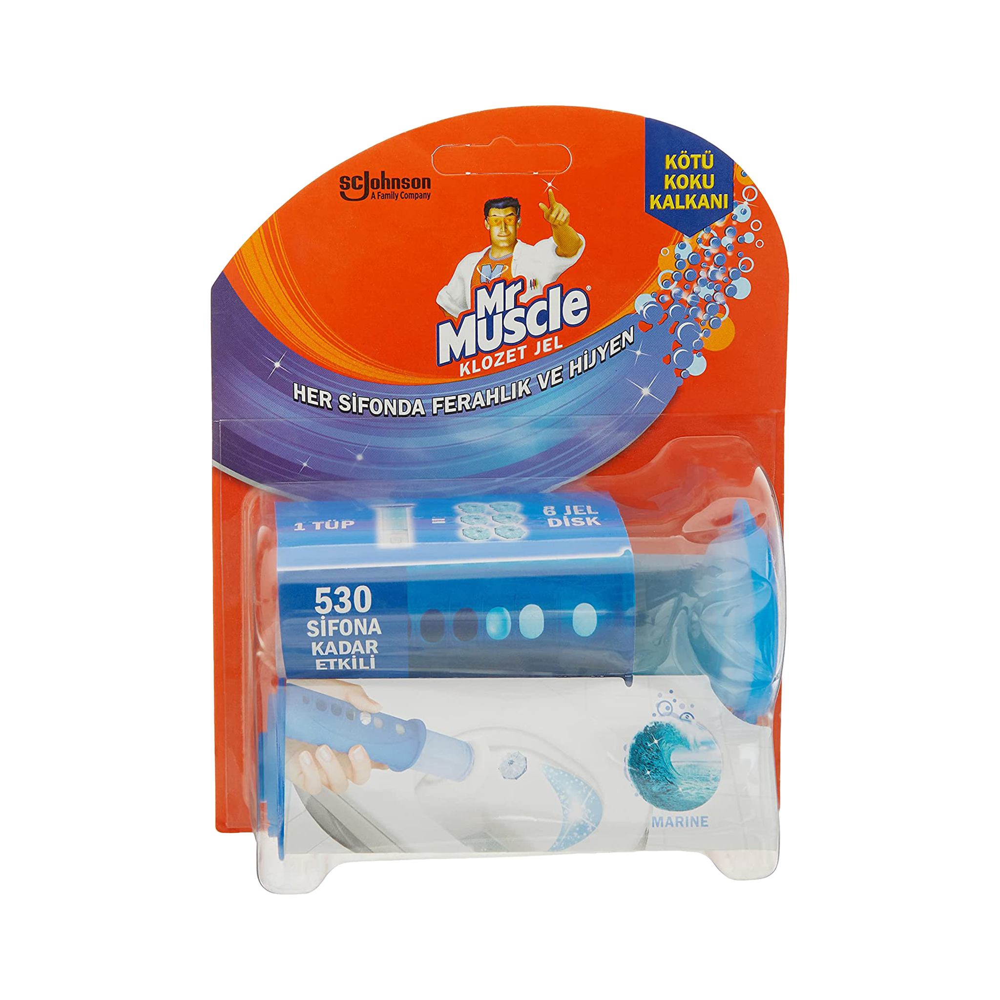 Mr. Muscle Toilet Gel Marine Scent 36ml - Powerful Cleaning & Freshness for Bathrooms & Toilets - Ideal for Home, Office & Commercial Use