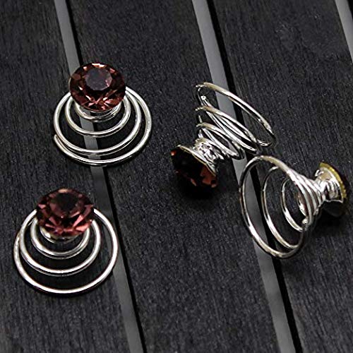 24 Pcs Bridal Hair Pins with Rhinestones - Swirl Twist Coils for Wedding, Prom & Updo Hairstyles | Shiny Crystal Spiral Hair Twisters | Perfect for Bridesmaids, Formal Events & Special Occasions (Purple)