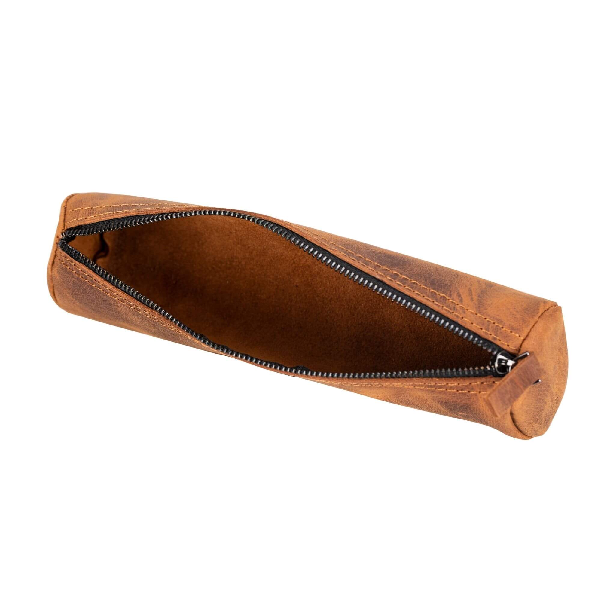 Handmade Genuine Cow Leather Pencil Case - Premium Leather School & Office Supplies for Students & Professionals - Perfect for School, Work & Travel Organization