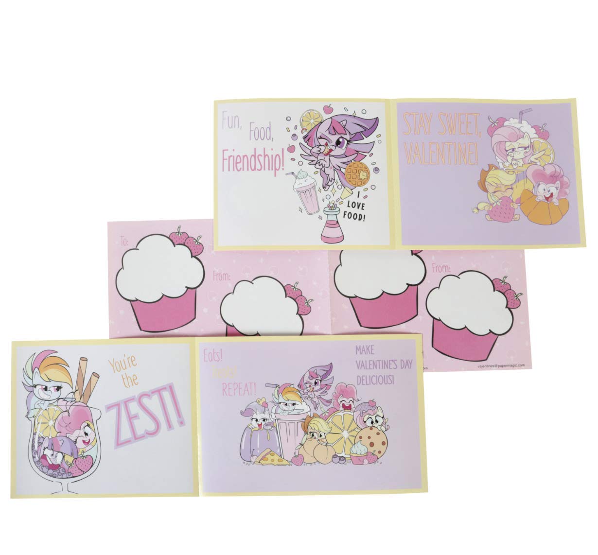 My Little Pony 16 Valentine's Day Cards with Friendship Bracelet Tattoos - Fantasy Theme Party Favors for Kids, Unisex Gift for Boys & Girls Ages 3+ | School Exchange, Birthday Party, Classroom Activity