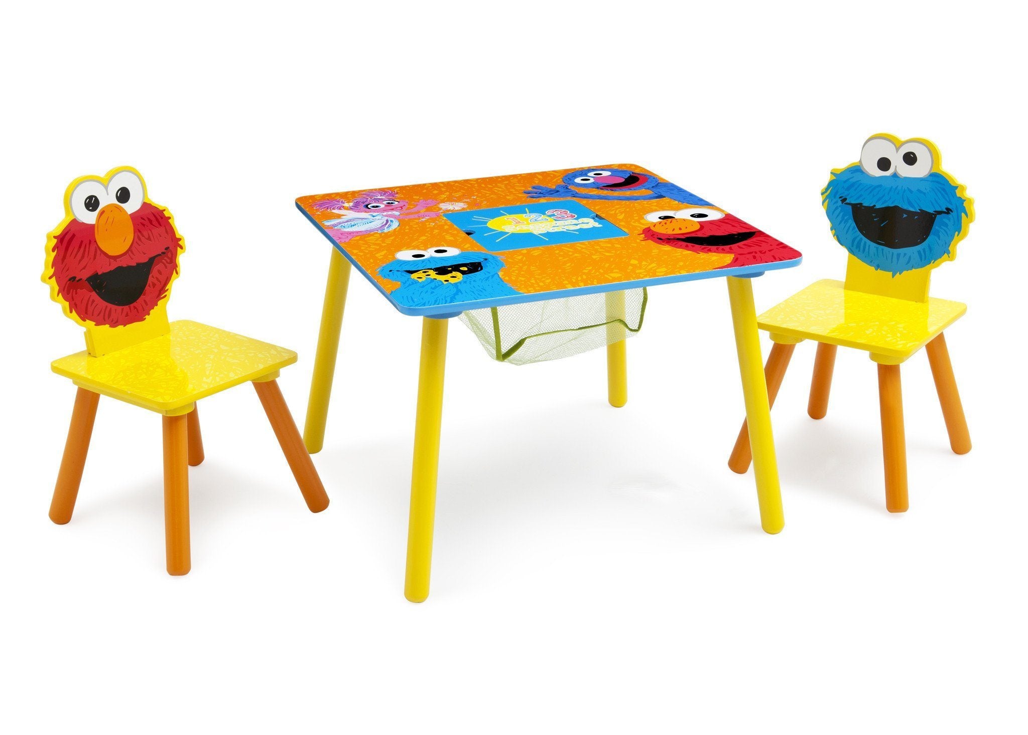 Sesame Street Kids Table and Chair Set with Storage - Toddler Learning & Play Furniture for Classroom, Daycare or Home Playroom