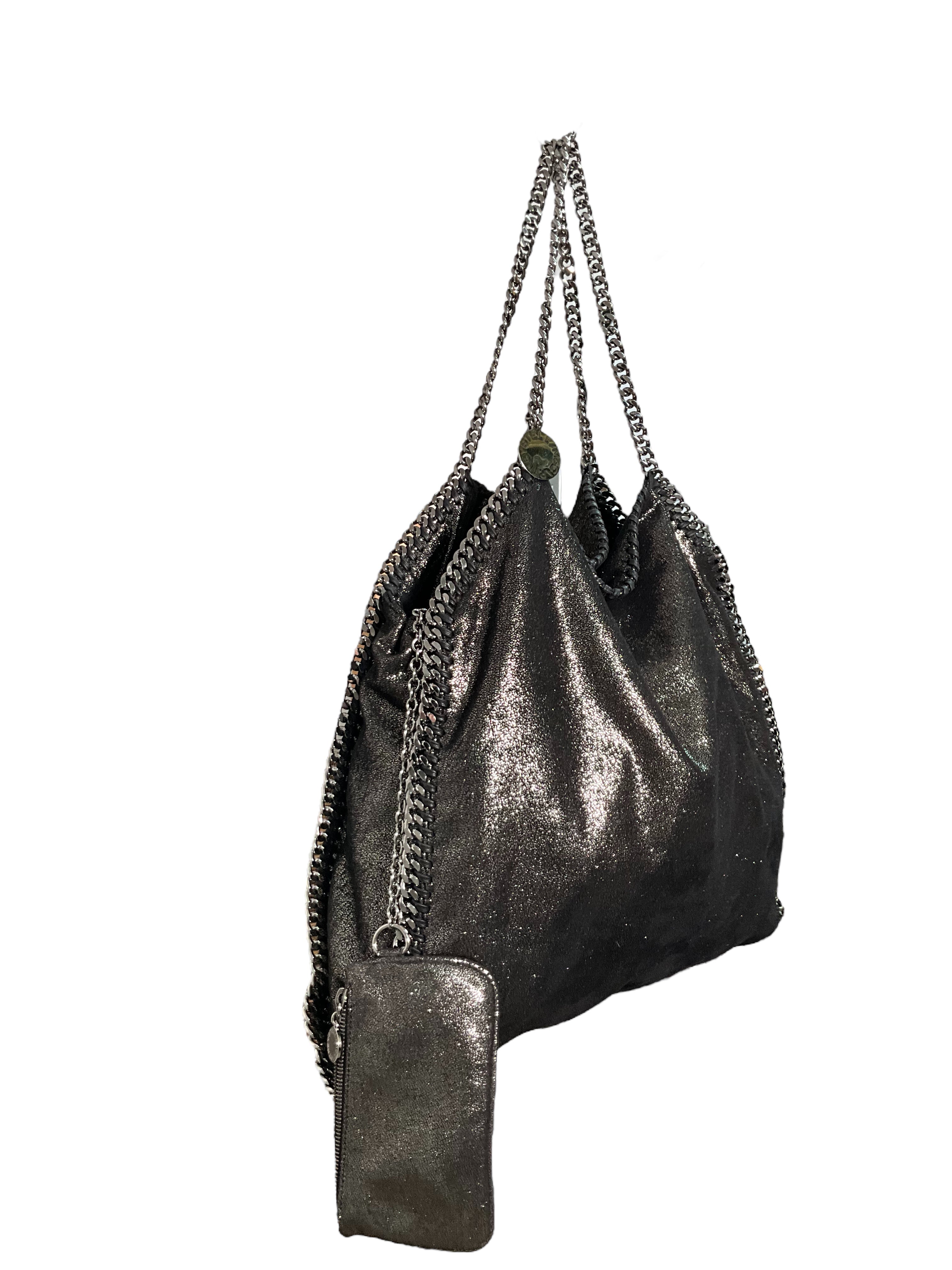Stella McCartney Falabella Shiny Dotted Chamois Leather Tote Bag for Women - Stylish Designer Handbag for Work, Travel & Everyday Use