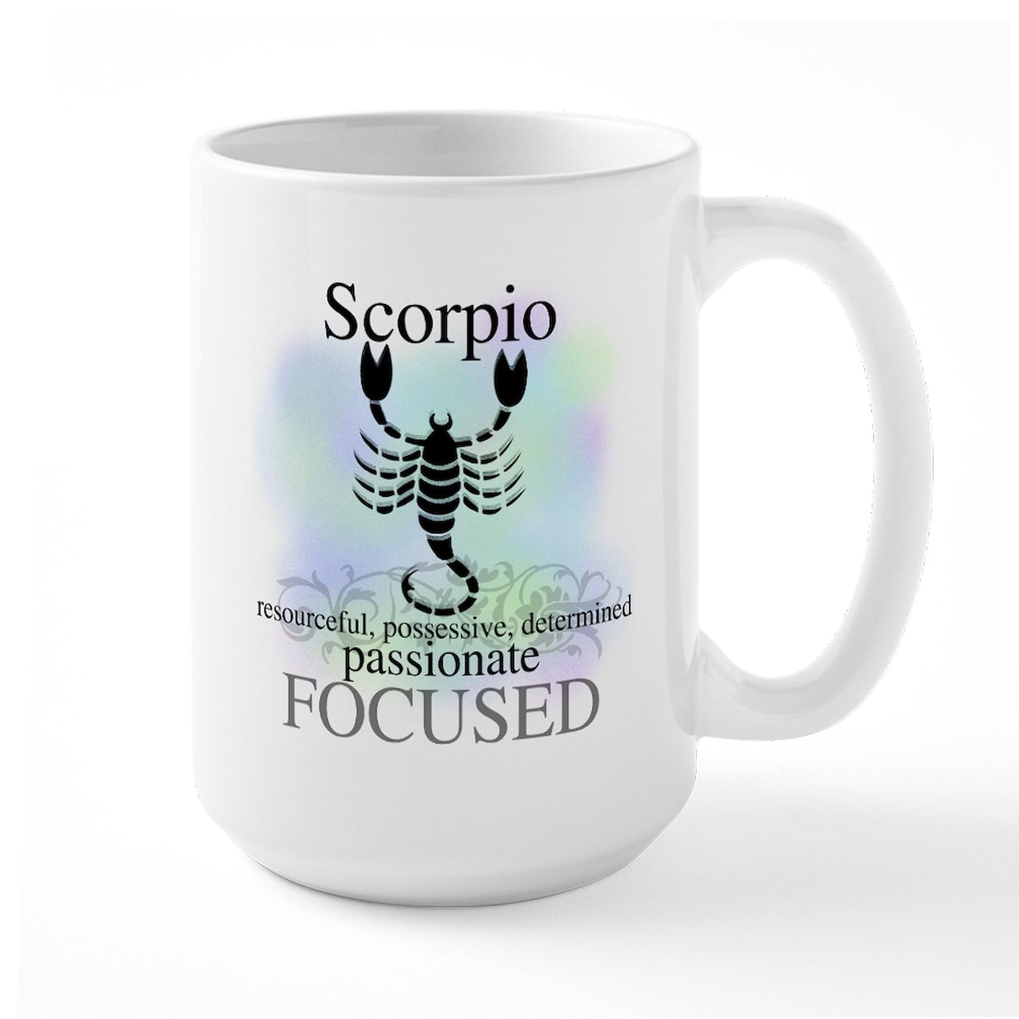 Scorpio The Scorpion 15 oz Large Coffee Mug - White Ceramic Cup for Tea, Hot Chocolate & Coffee - Perfect for Home, Office & Gifts