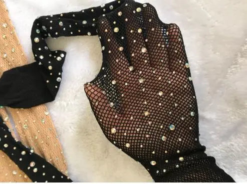 Sexy Diamond Fishnet Pantyhose for Women - Shiny Rhinestone Mesh Nylon Stockings & Tights - Perfect for Party, Cosplay, and Night Out