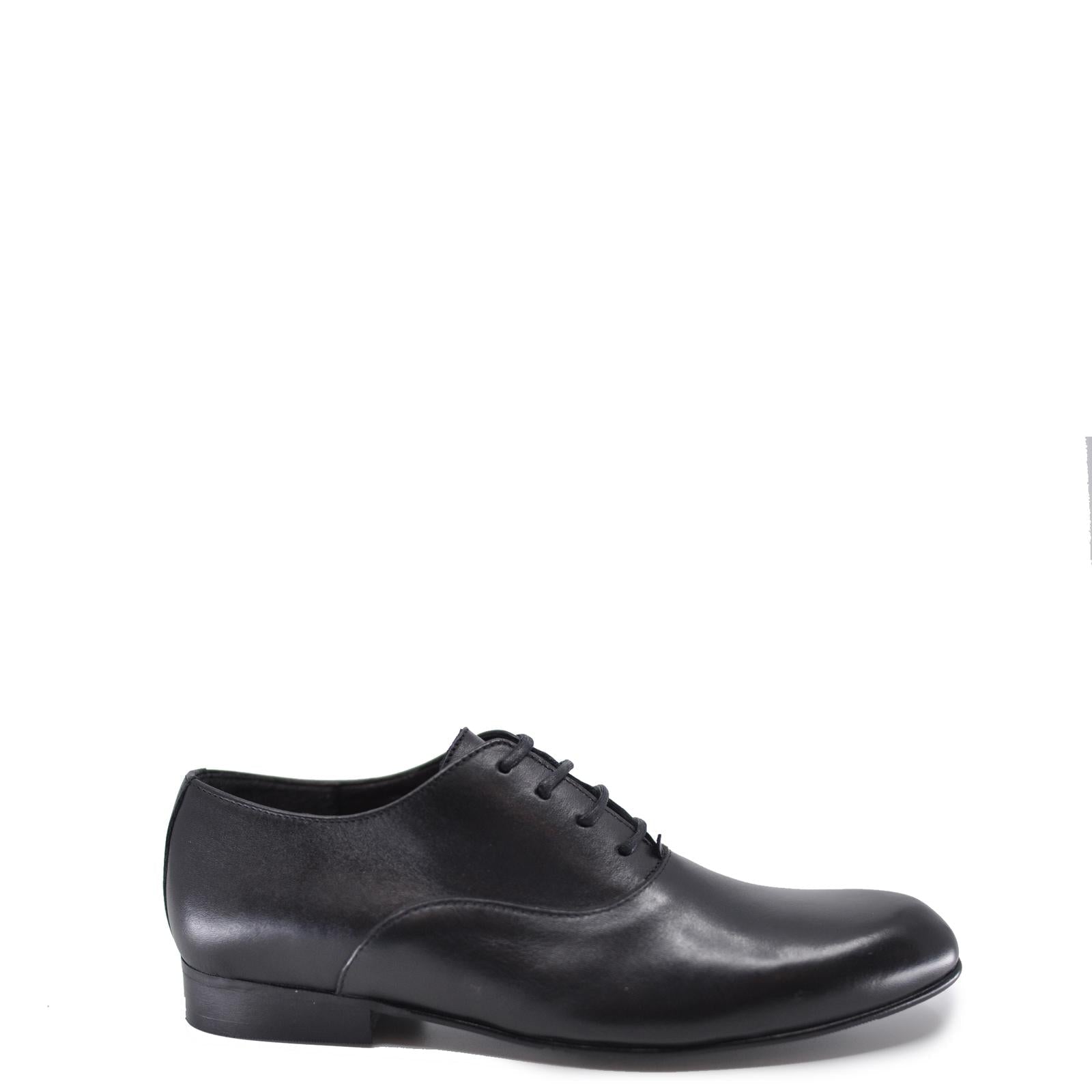 Men's Atlanta Moccasin Black Lace-Up Dress Shoes - Classic Comfort for Office, Wedding & Formal Occasions