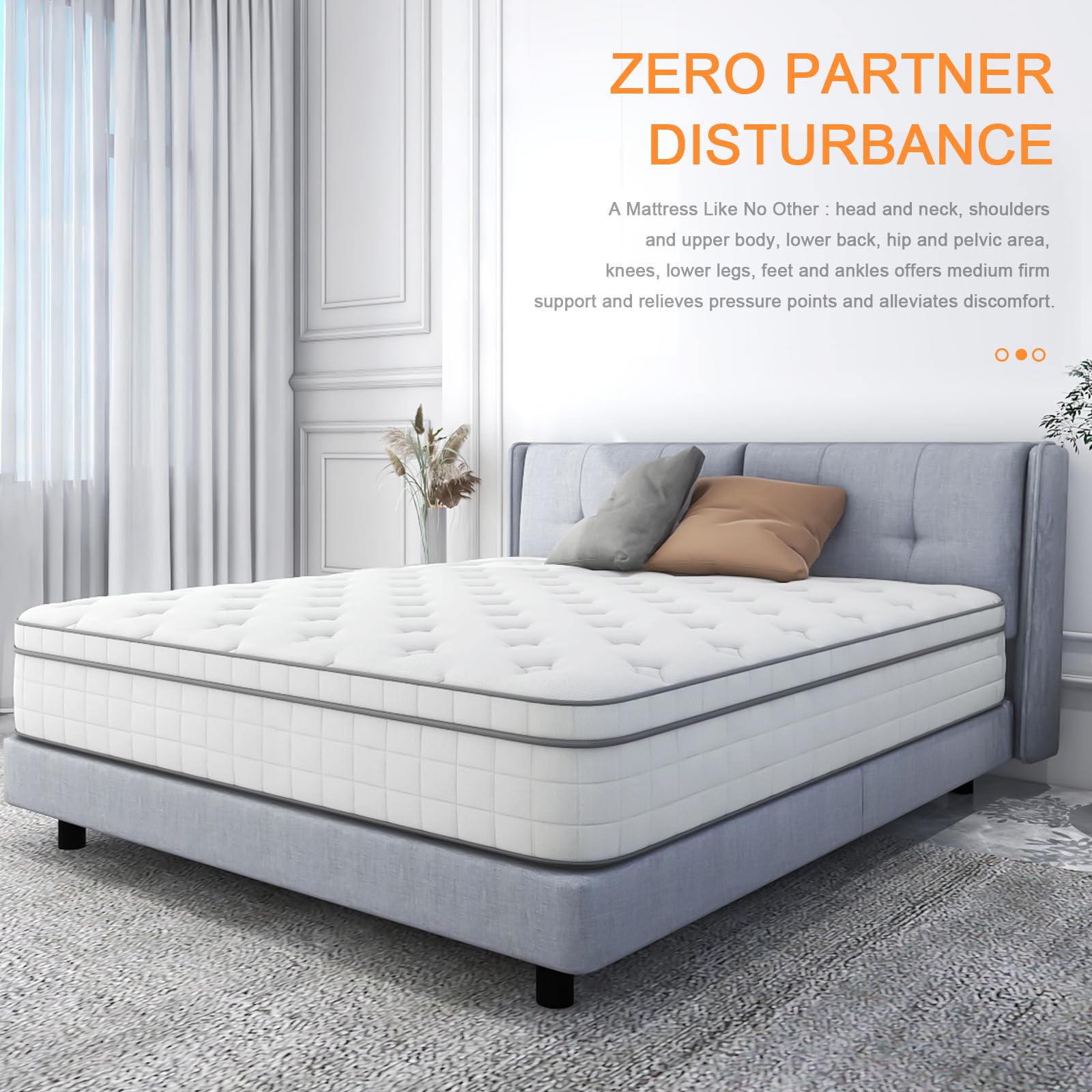 10 Inch Twin Hybrid Mattress - Medium Firm Innerspring with Breathable Foam & Pocket Coils for Motion Isolation - Bed in a Box for Guest Rooms, Kids' Rooms & Small Spaces