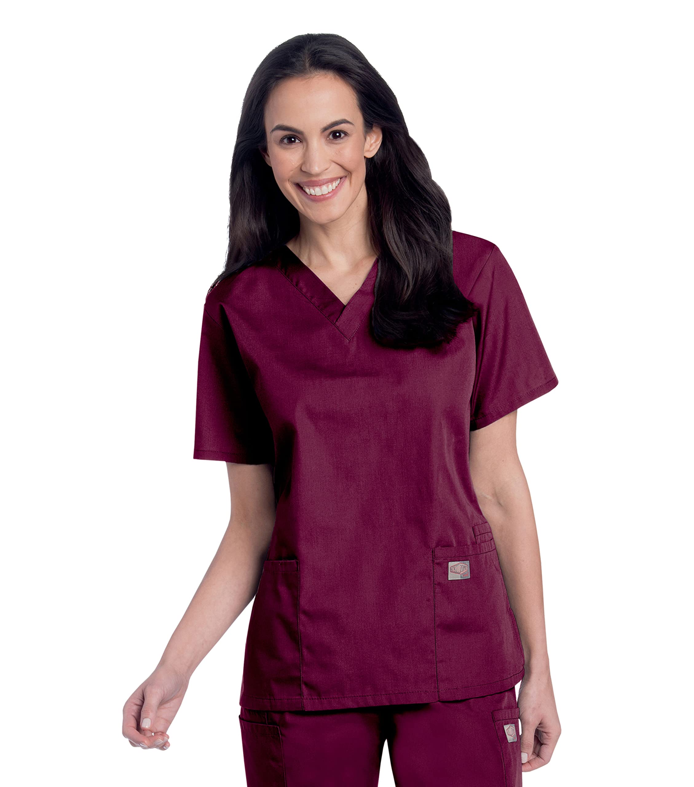 Landau Scrub Zone Relaxed Fit 2-Pocket V-Neck Scrub Top for Women 70221 - Comfortable Medical Uniform for Nurses, Doctors & Healthcare Professionals - Perfect for Hospitals, Clinics & Long Shifts