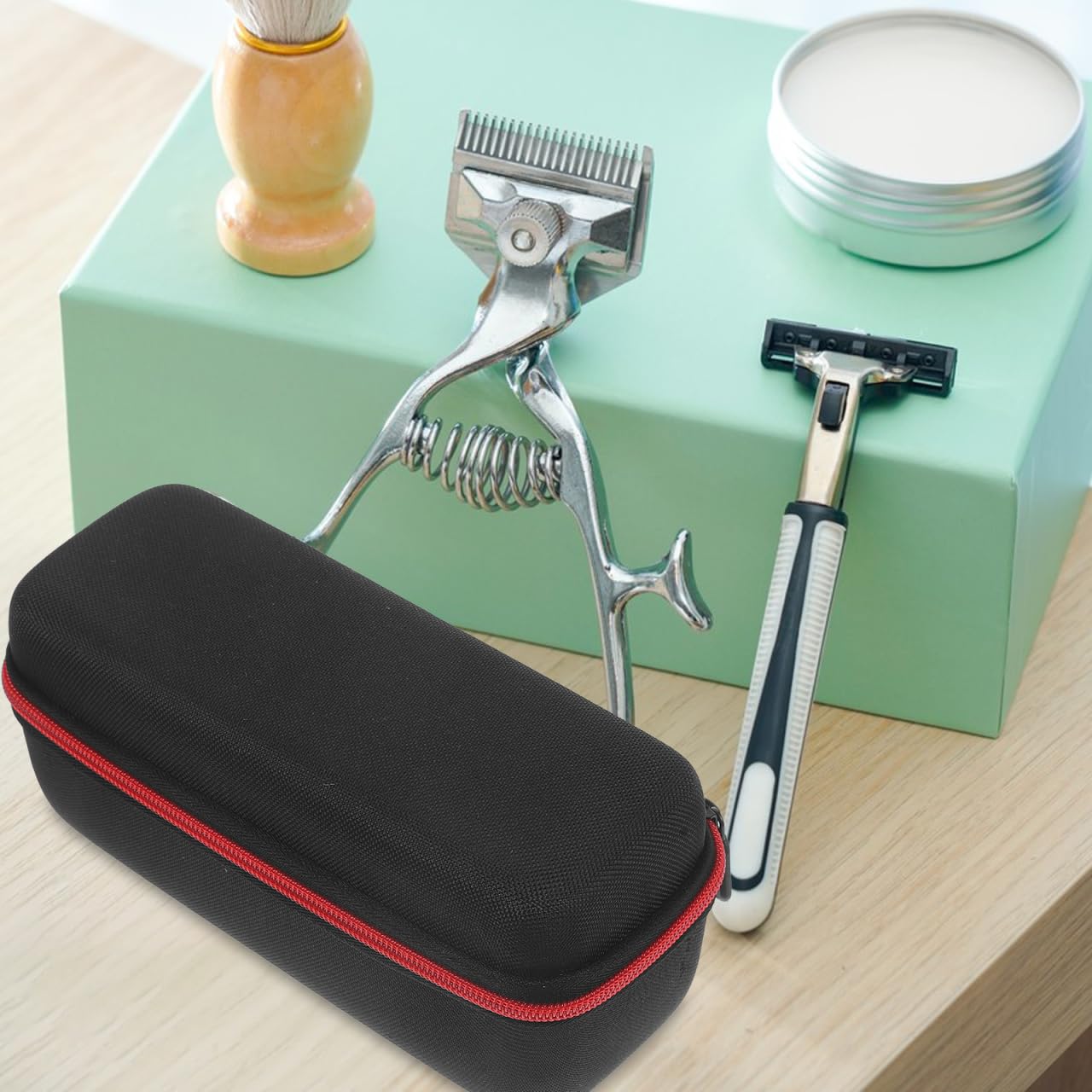 NOLITOY Portable Razor & Trimmer Travel Case - Compact Shaving Kit Organizer for Men | Perfect for Business Trips, Gym Bags & Home Storage