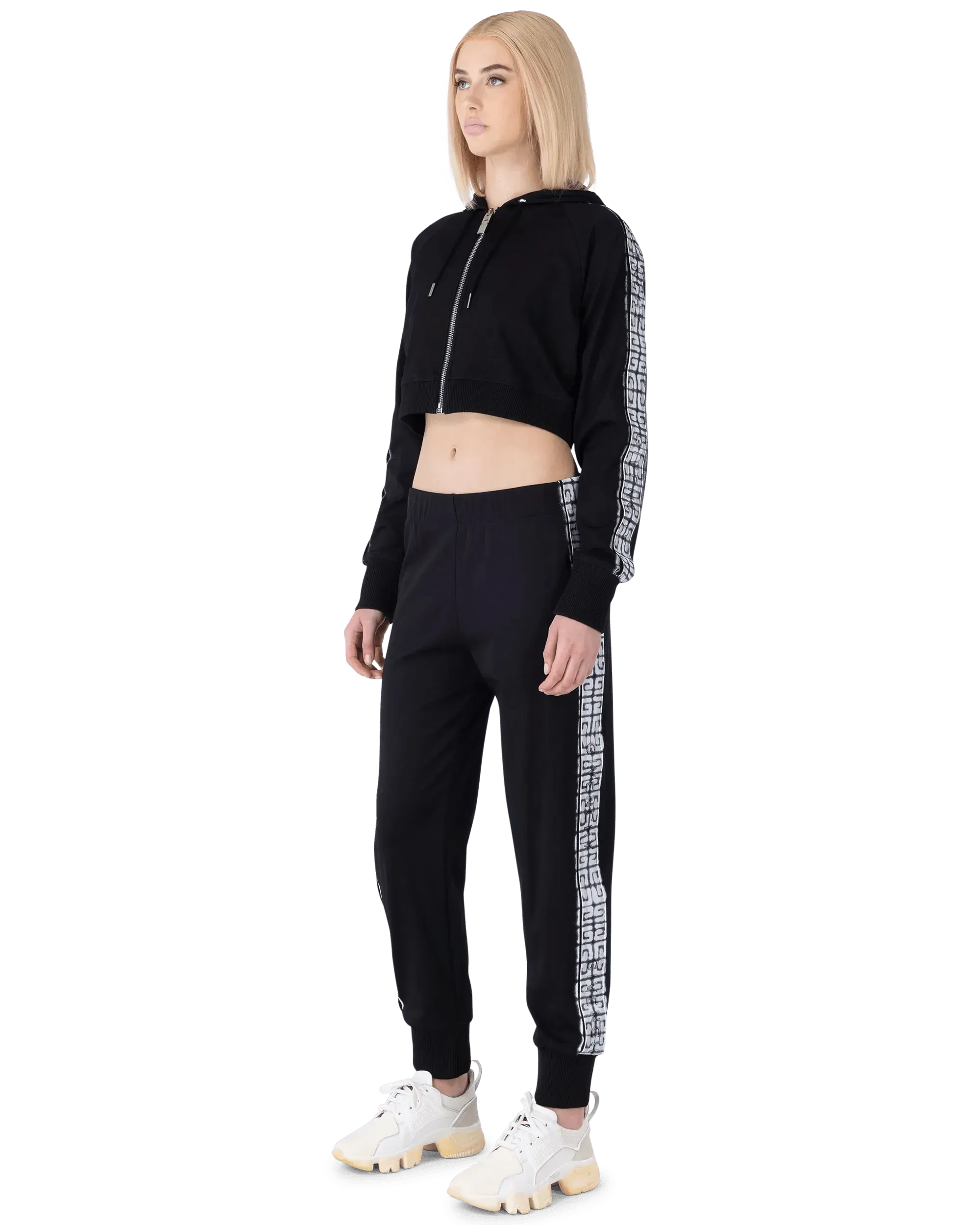 Custom Logo Embroidered Cropped Zip Up Hoodie for Women - Trendy Streetwear Fashion for Casual Outings & Gym Wear
