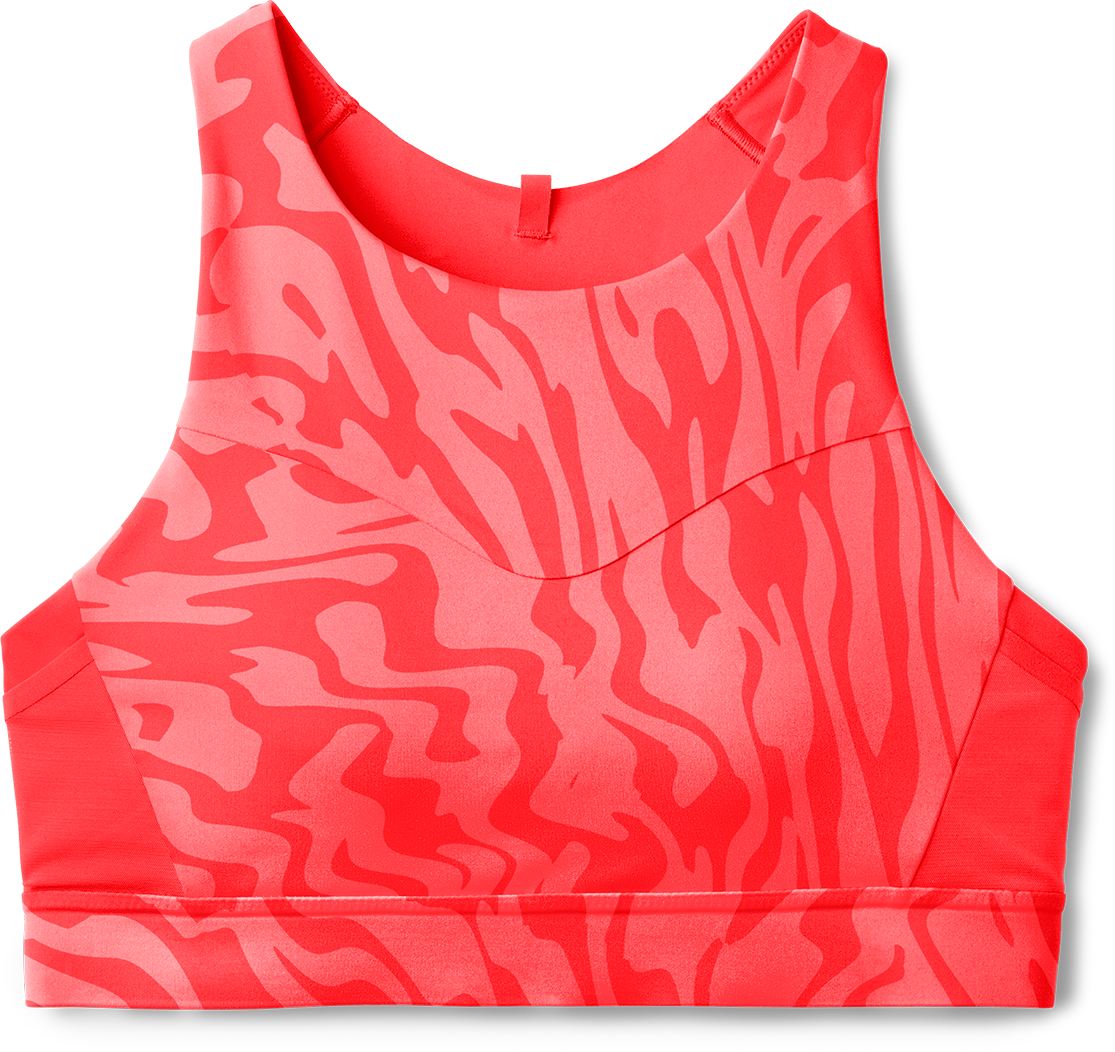 Women's Drive 3 Pocket Run Bra 622 - Neo Cayenne Speedscape Sports Bra for Running, Workout & Gym - High Support Breathable Activewear for Women