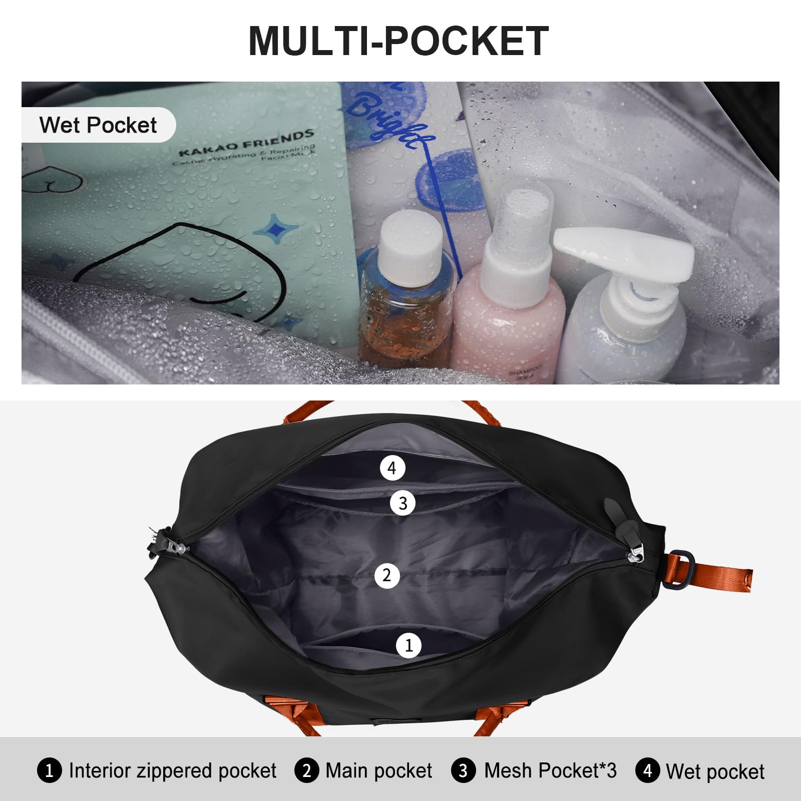 Best Travel Duffel Bag for Women - Lightweight Sports Tote & Gym Shoulder Bag - Perfect as Weekender Overnight Bag for Workouts, Yoga, Beach Trips & Weekend Getaways