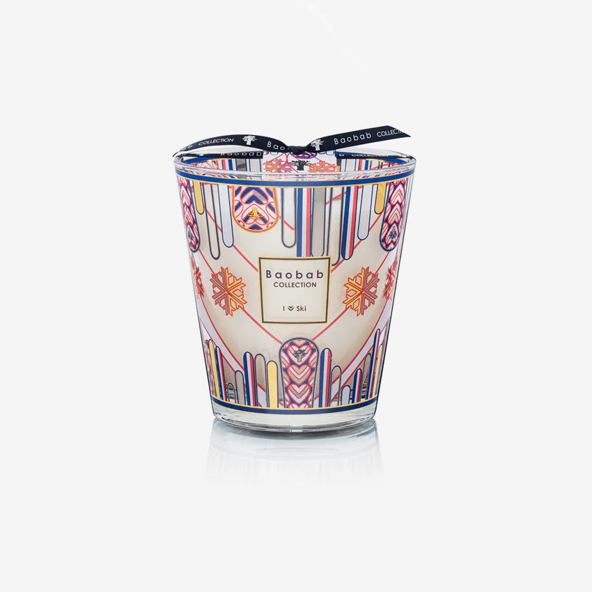 Baobab Collection I Love Ski Scented Candle - Winter Sports Aroma for Cozy Home & Ski Lodge Decor