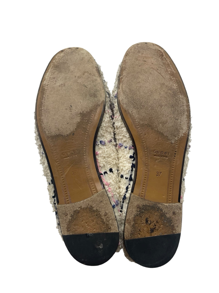 Gucci Women's Tweed Horsebit Loafers Size 37 (US 7) - Classic Luxury Flats for Work, Office & Formal Occasions