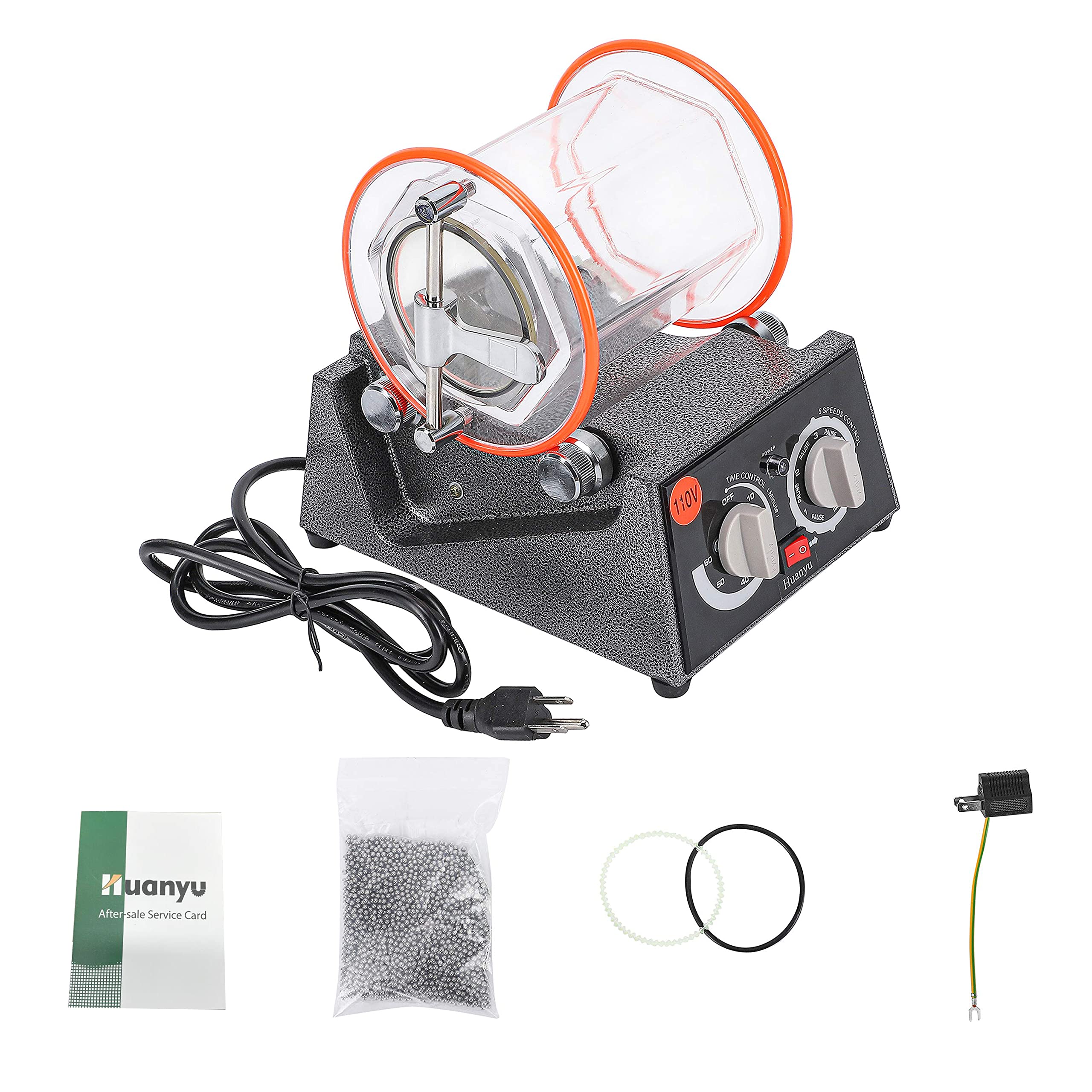 Huanyu Rotary Barrel Polishing Machine - 6.6lbs Jewelry & Metal Polisher for Natural Stone, Accessories, Parts - Perfect for Chamfering, Rust Removal & Surface Finishing | Ideal for Jewelry Makers, Metalworkers & DIY Craft Projects