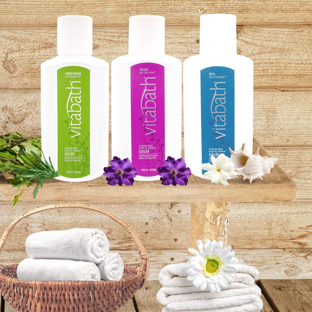 Vitabath Original Spring Green Moisturizing Bath & Shower Gel - 128 oz | Hydrating Body Wash with Botanical Extracts for Dry Skin | Invigorating Foaming Gelee for Skin Rejuvenation | Perfect for Daily Shower & Relaxing Bath Time