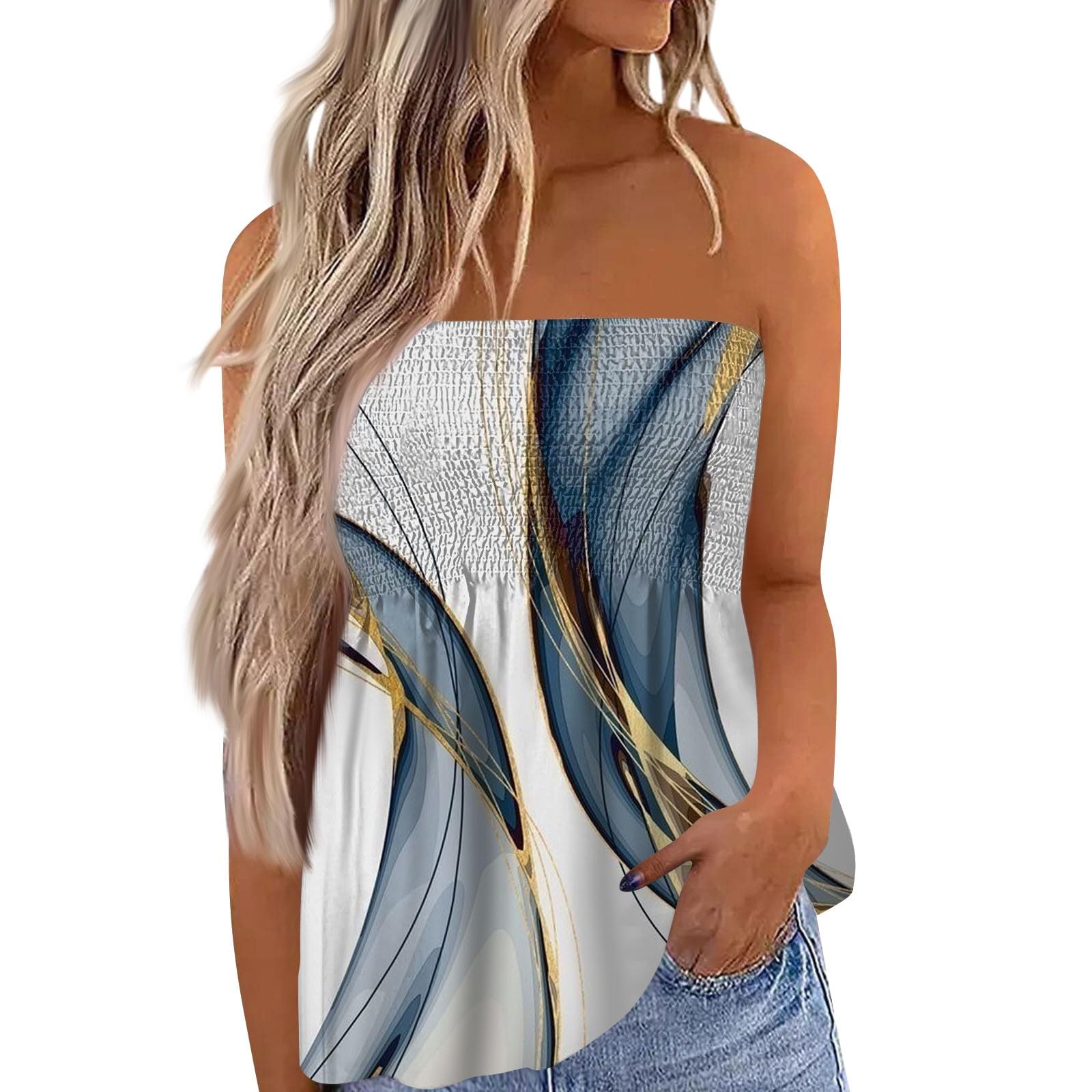 Women's One Shoulder Tube Tops - Slim Fit Bandeau Strapless Crop Top, Sexy Sleeveless Summer Tunic | Perfect for Beach, Party & Casual Outfits