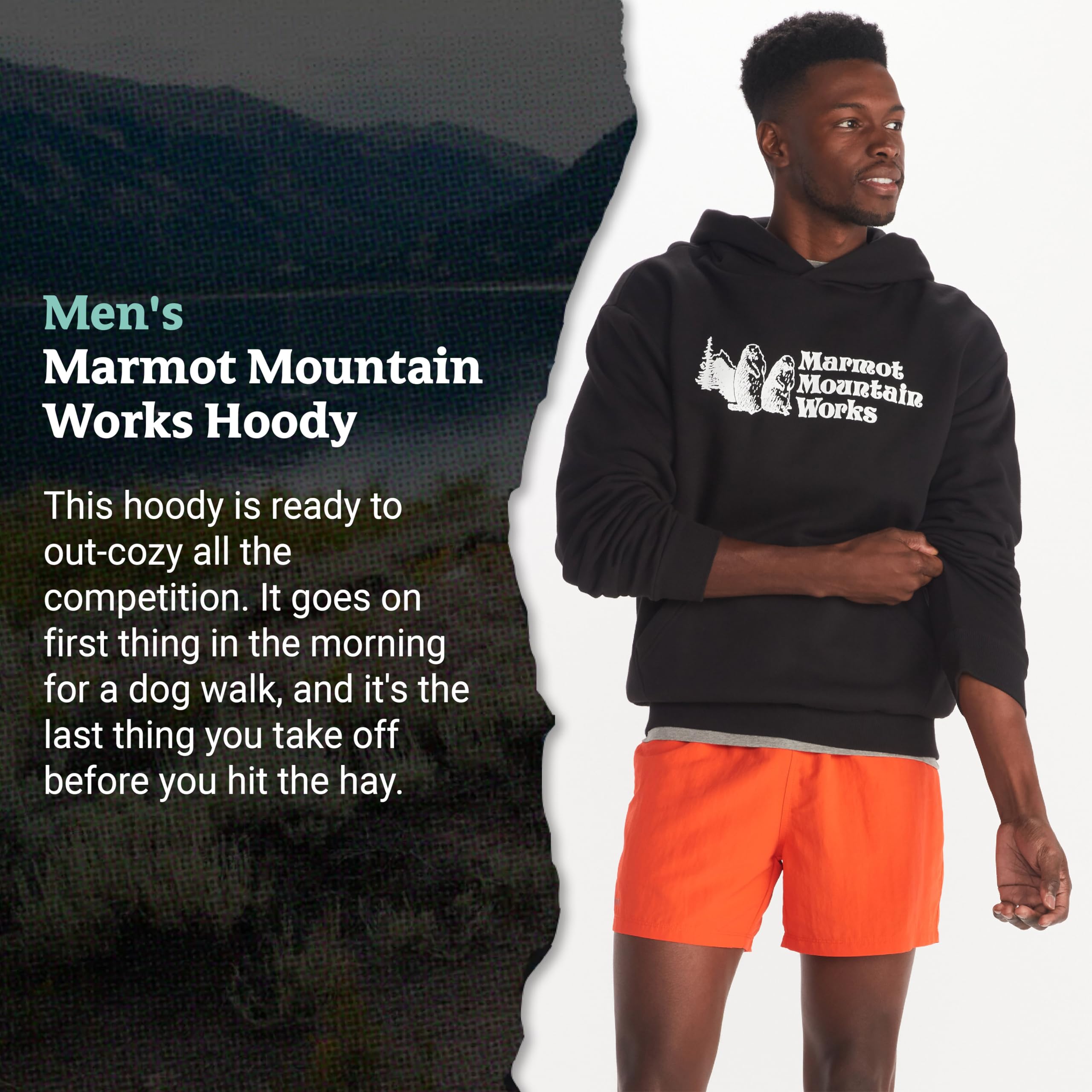 Marmot Men's MMW Hooded Sweatshirt - Lightweight Fleece Pullover for Outdoor Activities, Hiking & Casual Wear