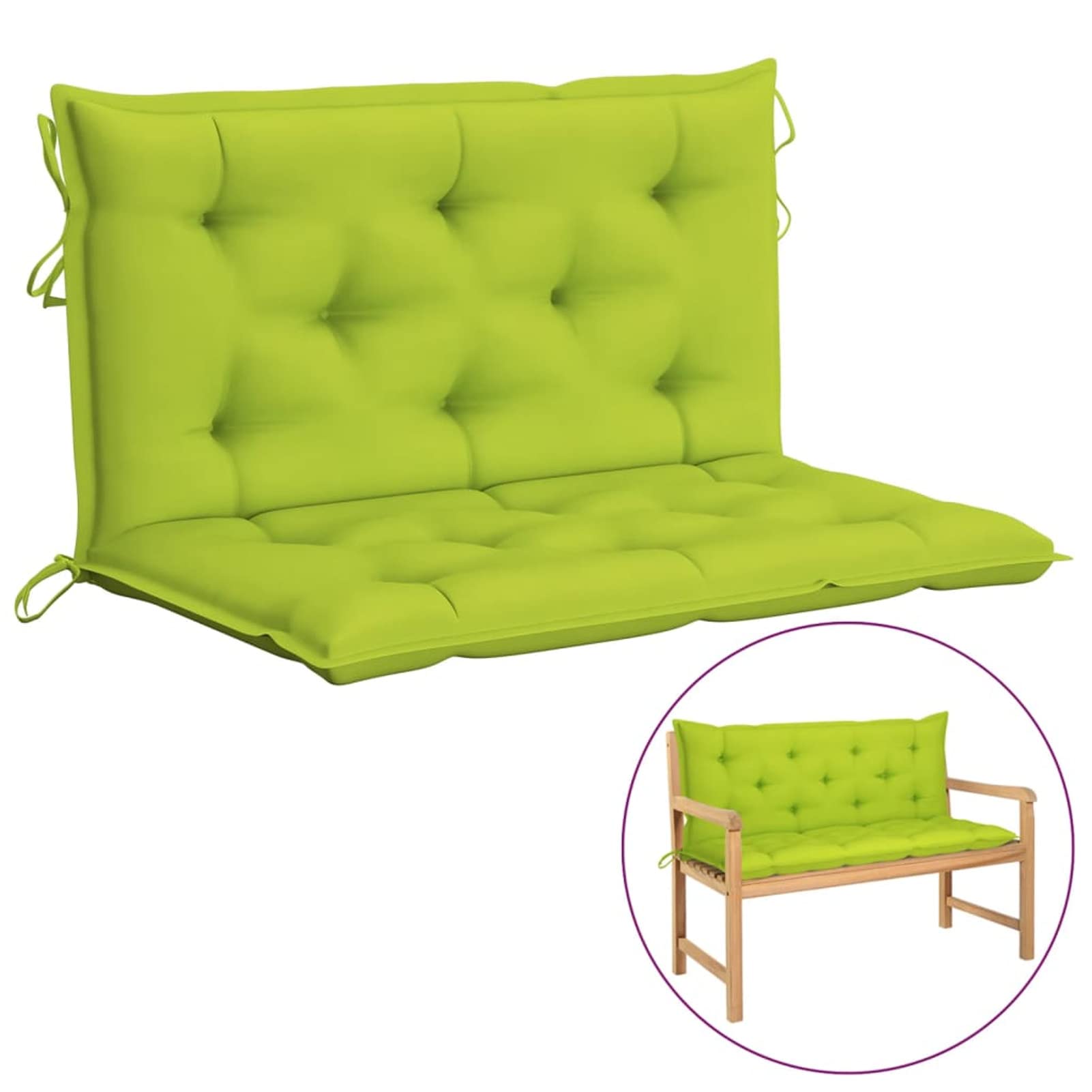 Tidyard Swing Chair Cushion - 39.4x19.7 Inch Outdoor Garden Hammock Seat & Back Cushion - Waterproof Fabric, Soft Comfort for Patio, Porch, Deck - Bright Green (100x50cm) - Perfect for Relaxing, Reading & Sunbathing