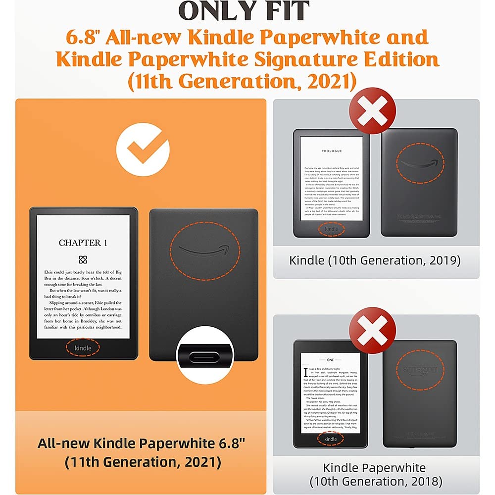 Sahara Indy Series Hand Strap Case for Amazon Kindle Paperwhite 11th Generation (2021-2022) & Signature Edition (2022) - Protective Cover with Comfortable Hand Strap - Perfect for Reading, Traveling & Commuting - Black (TB00187)
