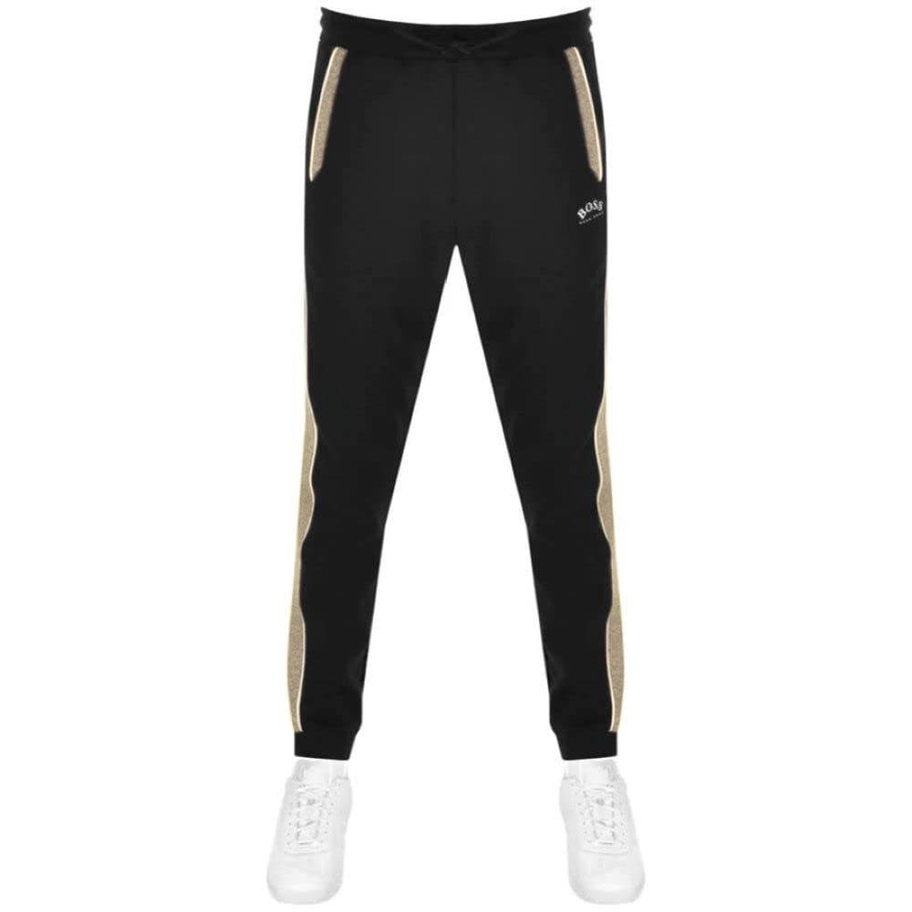 Hugo Boss Men's Black & Beige Hadiko 1 Joggers - Comfortable Athletic Track Pants for Running, Gym Workouts & Casual Wear