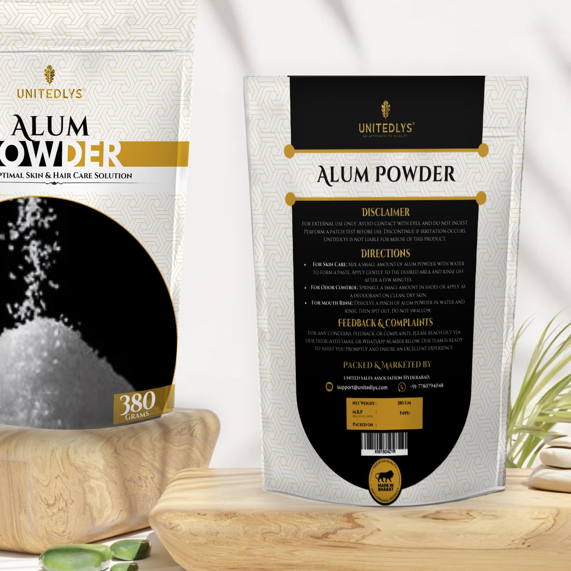 Organic Alum Powder for Skin Tightening & Acne Care - 380g | Pure Fitkari Stone Powder for Face Glow & Pore Cleansing | Natural Skin Whitening Solution | Perfect for Daily Skincare & Beauty Routine