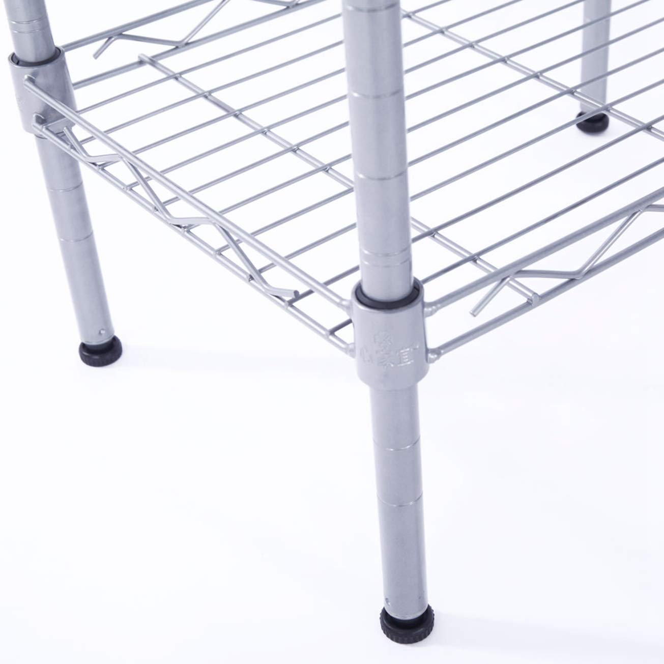 4-Tier Rectangle Carbon Steel Storage Rack - Silver Gray Heavy Duty Utility Shelf Organizer for Kitchen, Bathroom, Living Room | Space-Saving Solution for Pantry Organization, Garage Storage & Closet Shelving by MITPATY