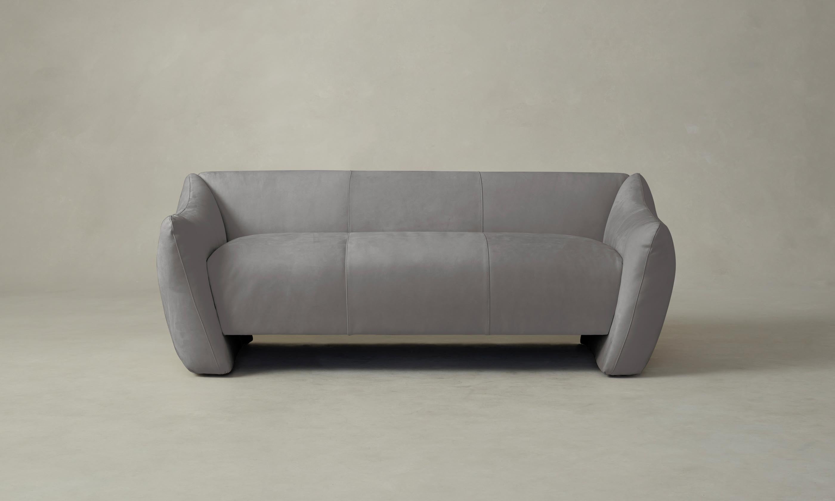 Premium Nubuck Leather Bond Settee in Asphalt Color - Luxurious Modern Sofa for Living Room, Office Lounge, or Entertainment Space