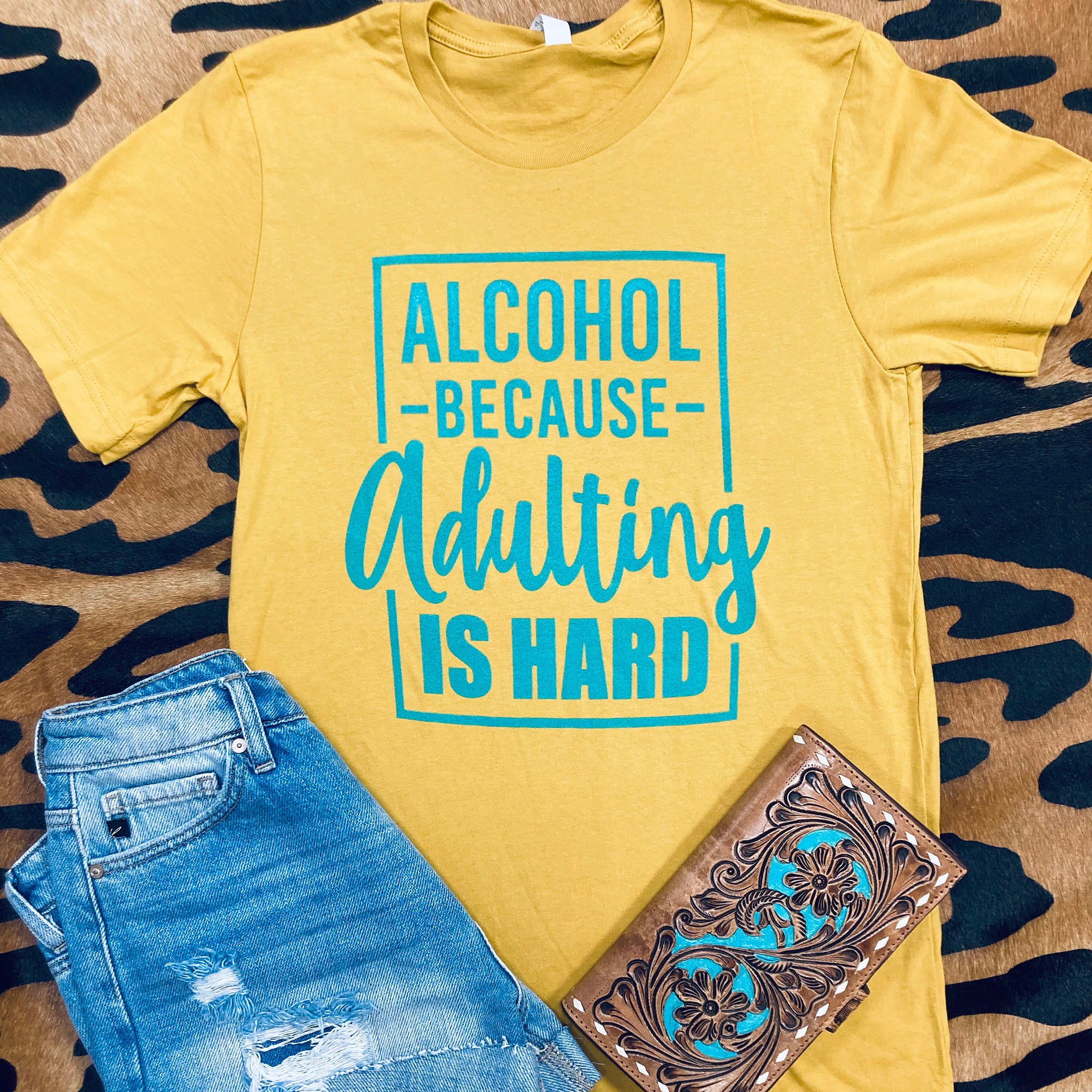 Funny Alcohol T-Shirt - 'Because Adulting Is Hard' Slogan Tee for Men & Women | Perfect for Parties, Gifts & Casual Wear