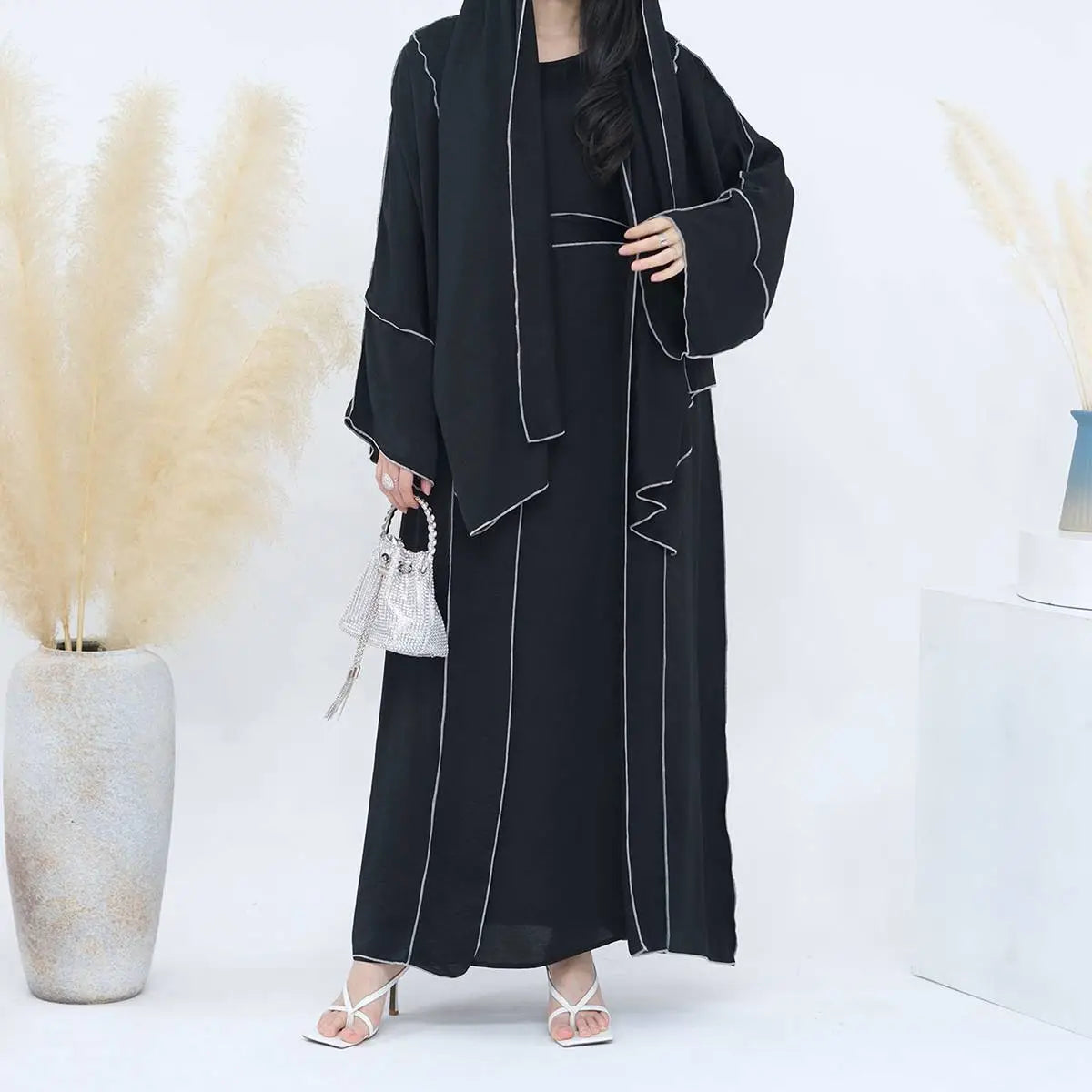 Stylish Cotton Linen Cardigan Open Abaya Dress for Women - Perfect for Modest Fashion, Prayer Wear & Everyday Outfits