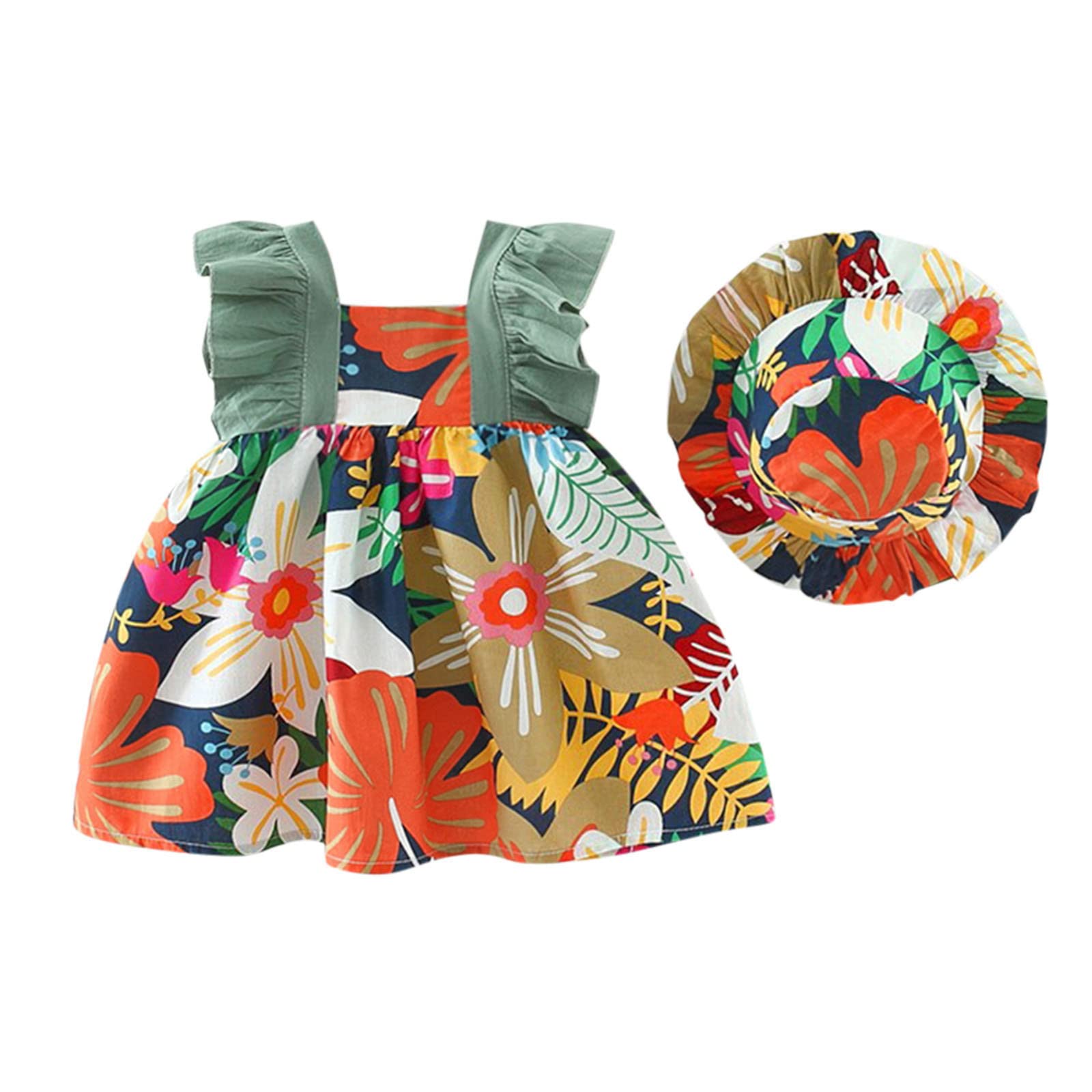 Toddler Girls Sleeveless Floral Print Ruched Princess Dress - Casual Summer Outfit for 3 Year Old | Perfect for Birthday Parties, Beach Vacations & Family Photos